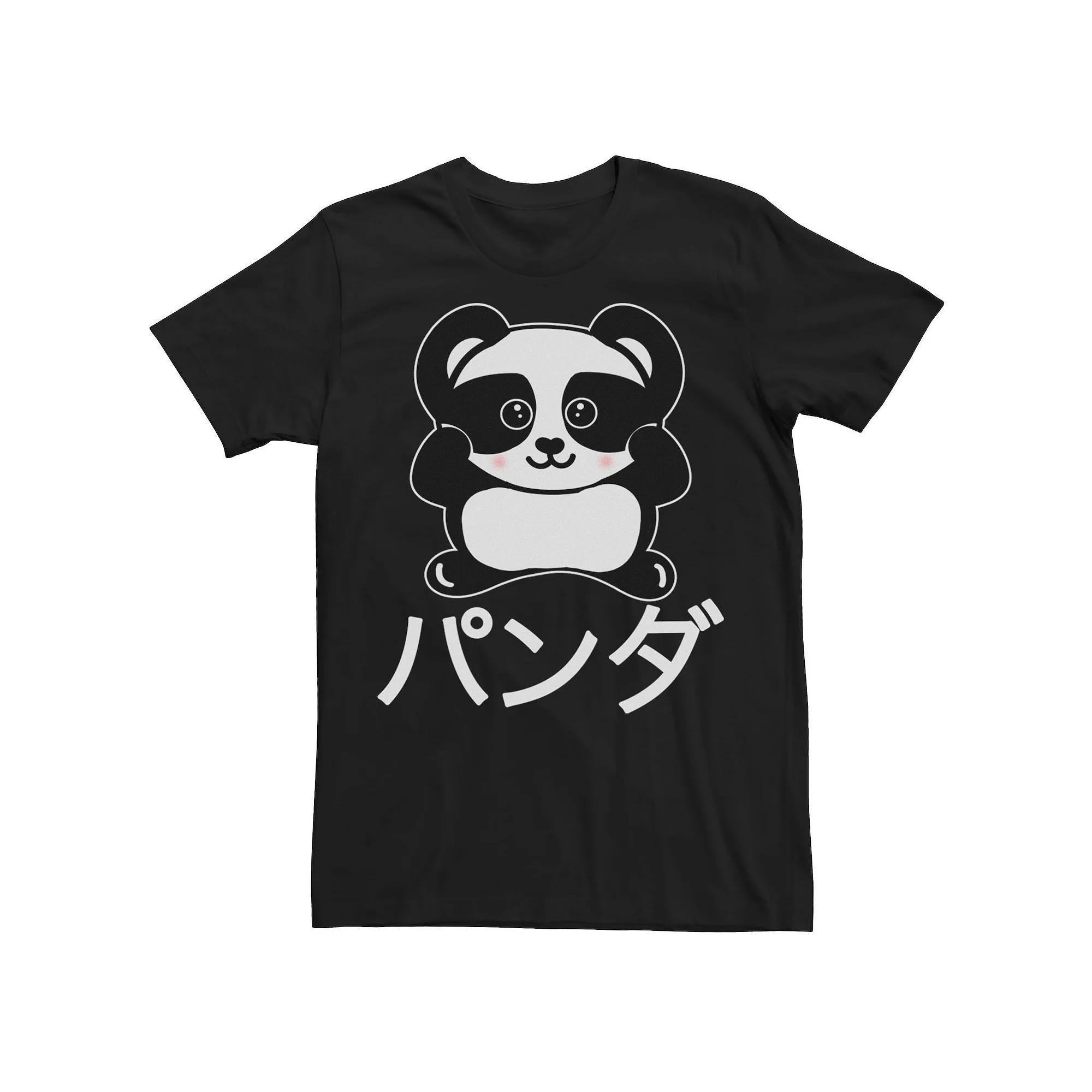 Big & Tall Panda Anime Kanji Tee, Men's, Size: XXL Tall, Black Product Image