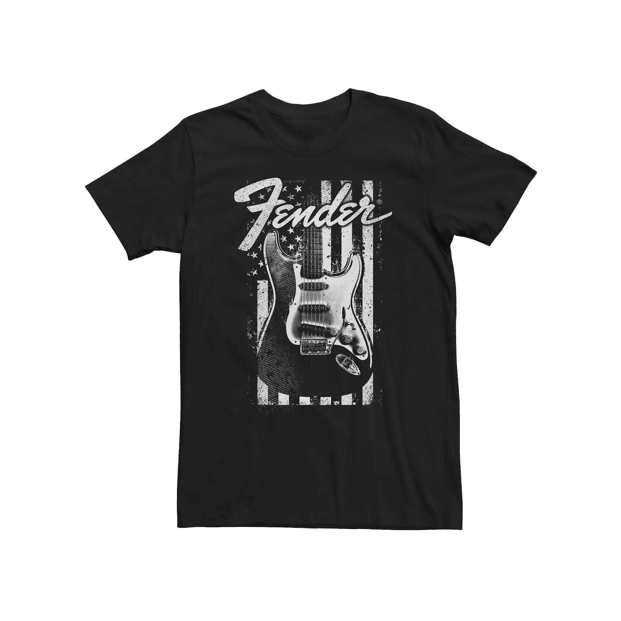 Big & Tall Fender Flag And Guitar Poster Tee, Men's, Size: 5XB, Black Product Image