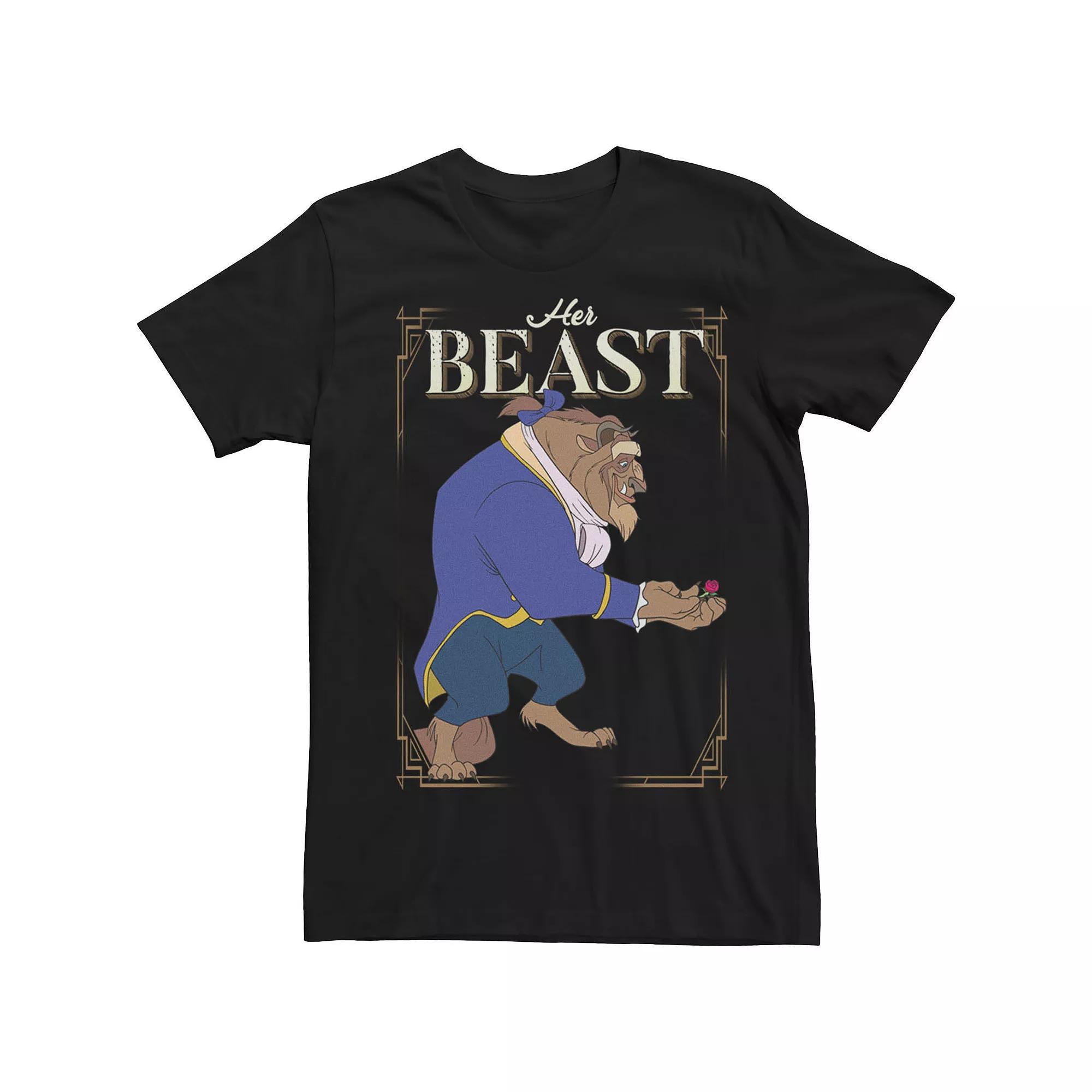 Disney's Beauty And The Beast Big & Tall Her Beast Couples Tee, Men's, Size: 4XL Tall, Black Product Image