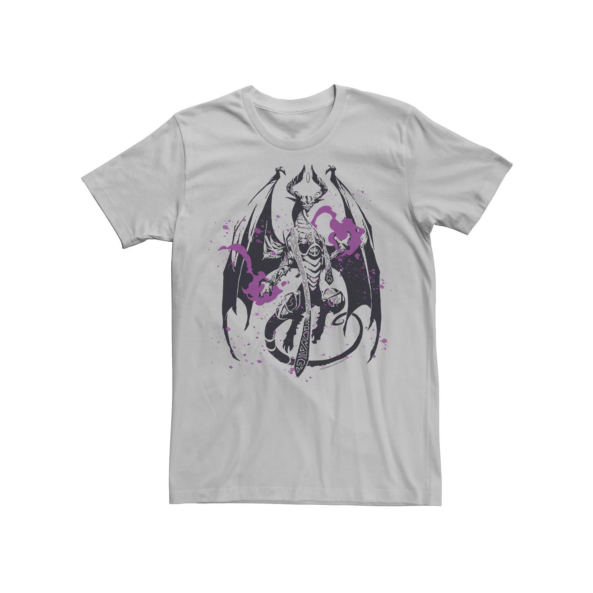 Men's Magic The Gathering Nicol Bolas In Action Poster Tee, Size: 3XL, Silver Product Image