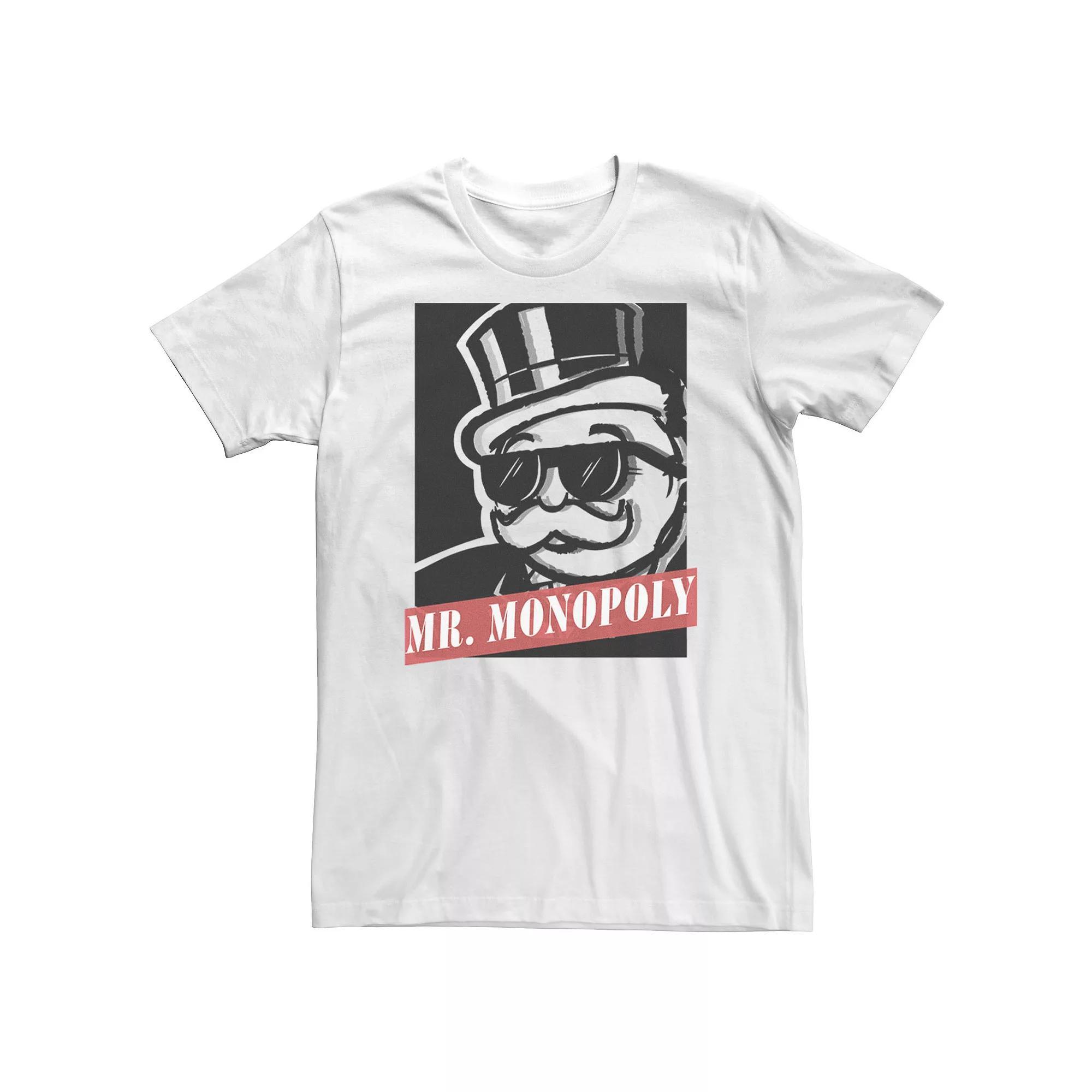 Big & Tall Monopoly Mr. Monopoly Graphic Poster Tee, Men's, Size: 4XL, White Product Image