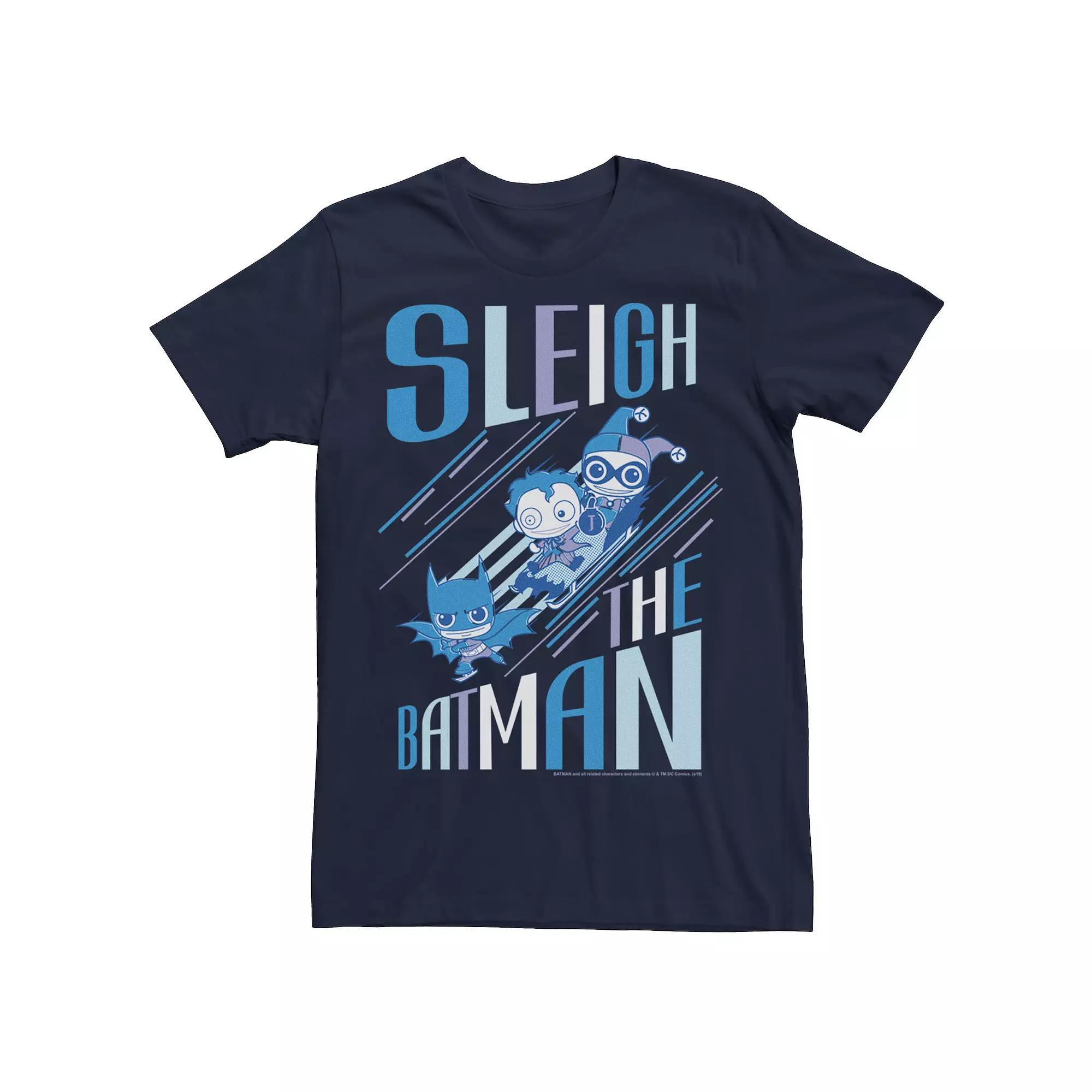 Men's DC Comics Batman Sleigh Ride Graphic Tee, Size: Medium, Blue Product Image
