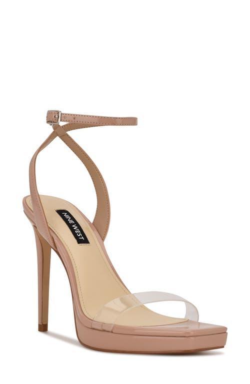 Nine West Zadie 03 Womens Platform High Heel Sandals Ivory Patent Product Image