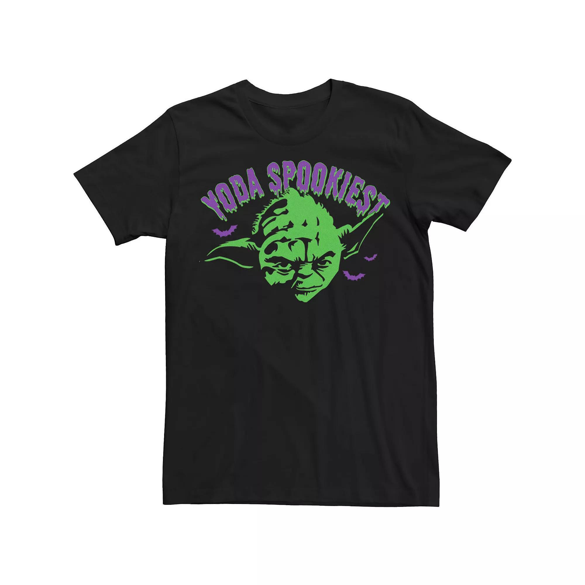 Men's Star Wars Halloween Purple Yoda Spookiest Tee, Size: 3XL, Black Product Image