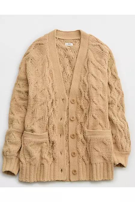 Aerie Oversized Cable Cardigan Women's Product Image