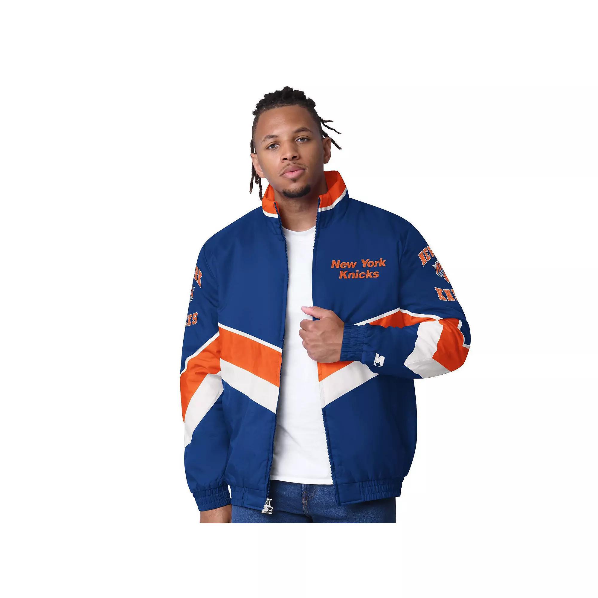 Men's Starter Royal New York Knicks Captain Oxford Full-Zip Jacket,  Product Image