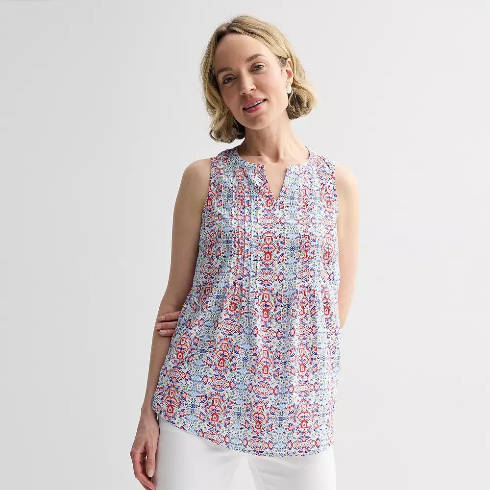 Women's Croft & Barrow® Pintuck Sleeveless Shell Top,  Product Image