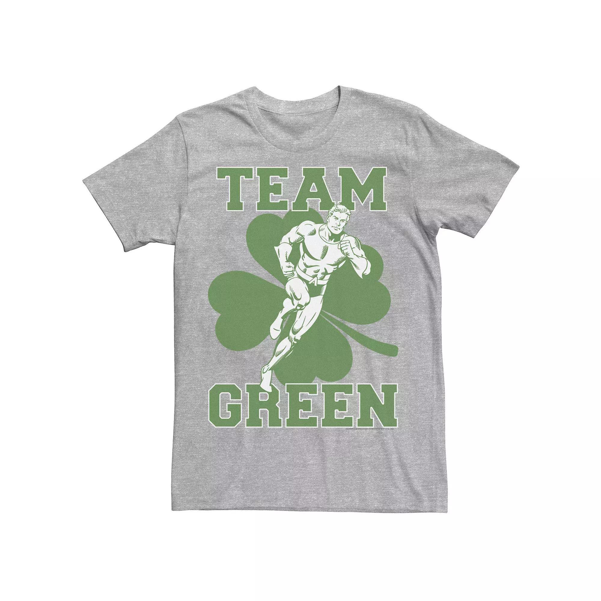Men's DC Comics St. Patrick's Day Aquaman Team Green Tee, Size: XXL, Athletic Grey Product Image