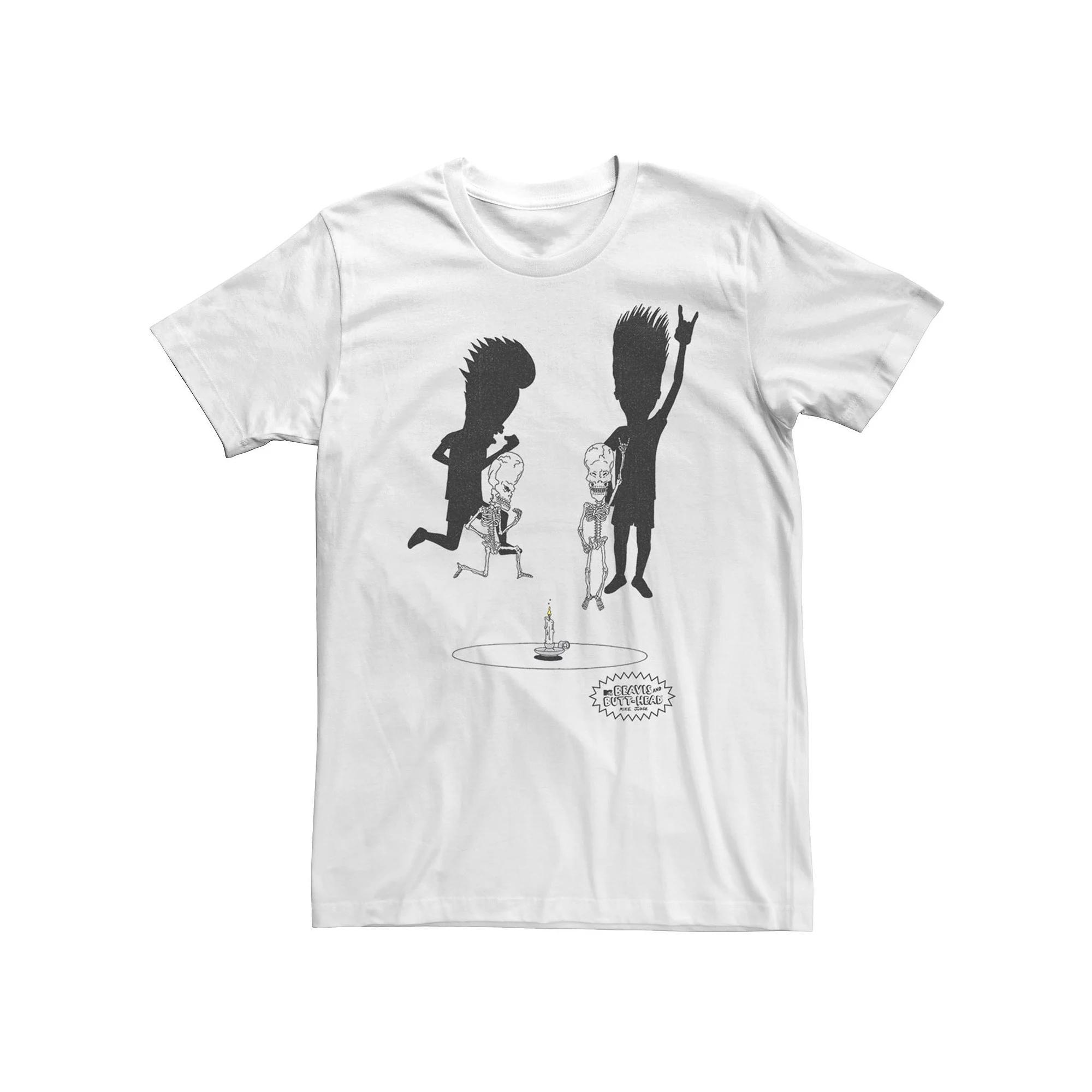 Mens Beavis And Butthead Skeleton Rock Out Short Sleeve Tee Product Image