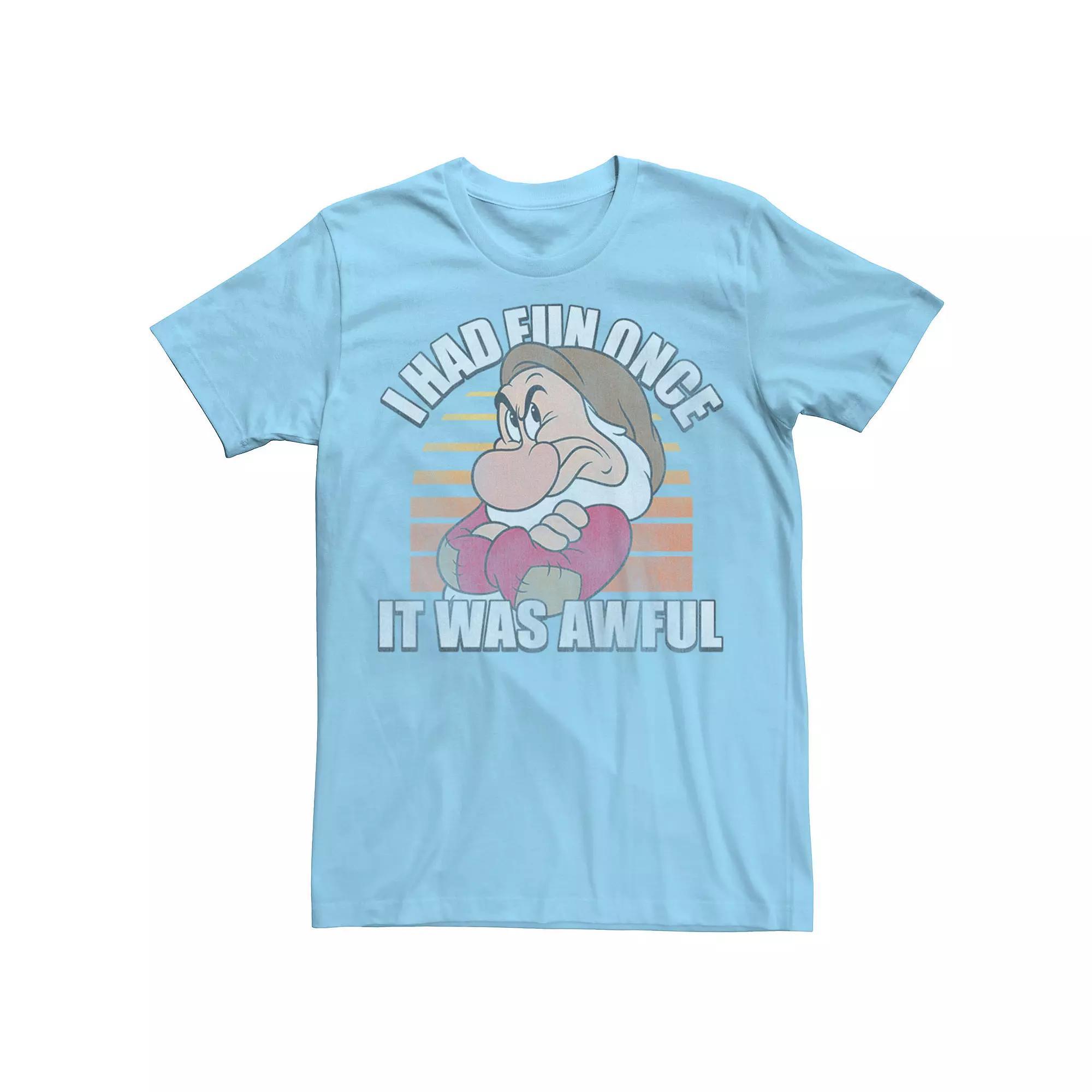 Disney's Snow White And the Seven Dwarfs Men's Grumpy Had Fun Graphic Tee, Size: Small, Light Blue Product Image