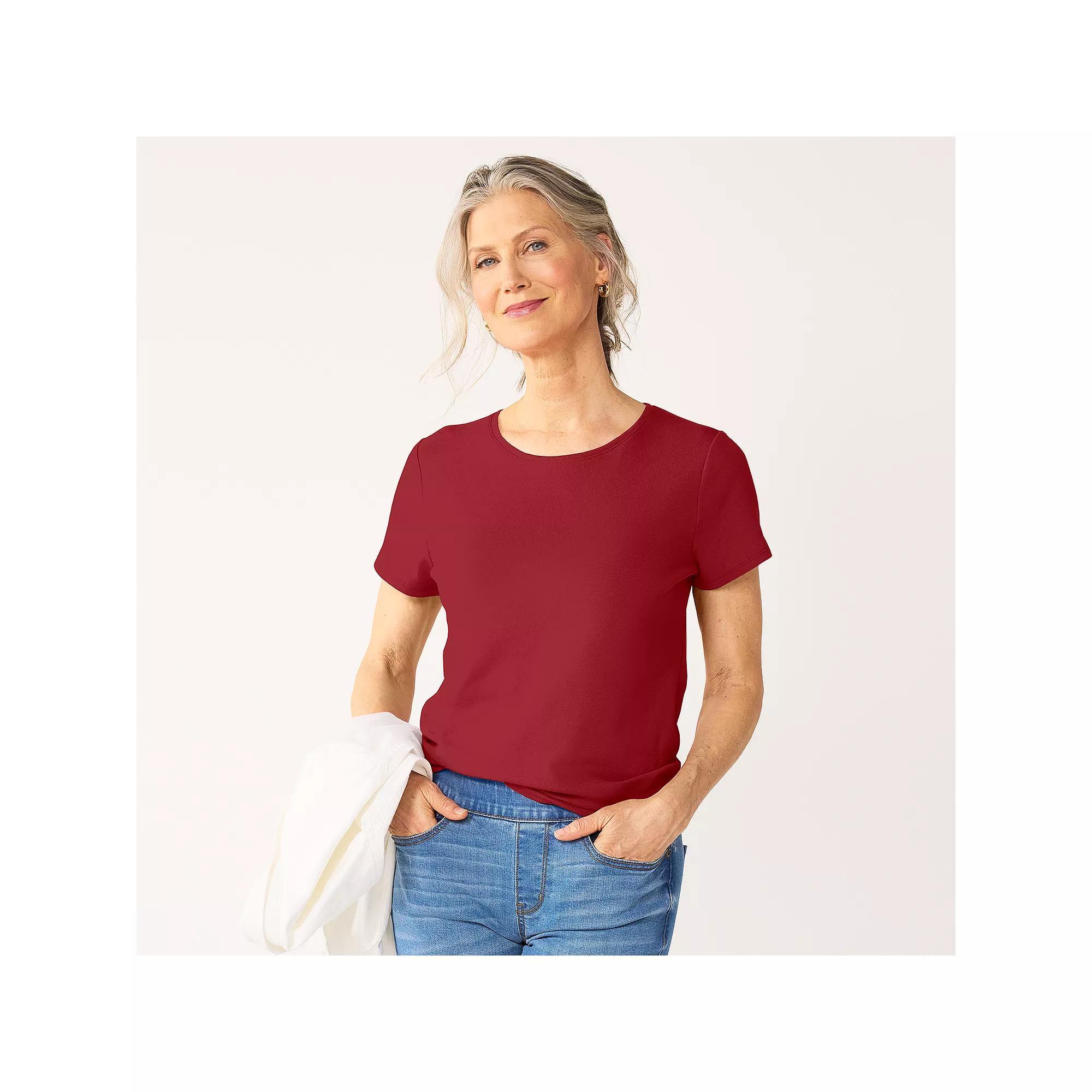 Women's Croft & Barrow® Essential Crewneck Tee,  Product Image