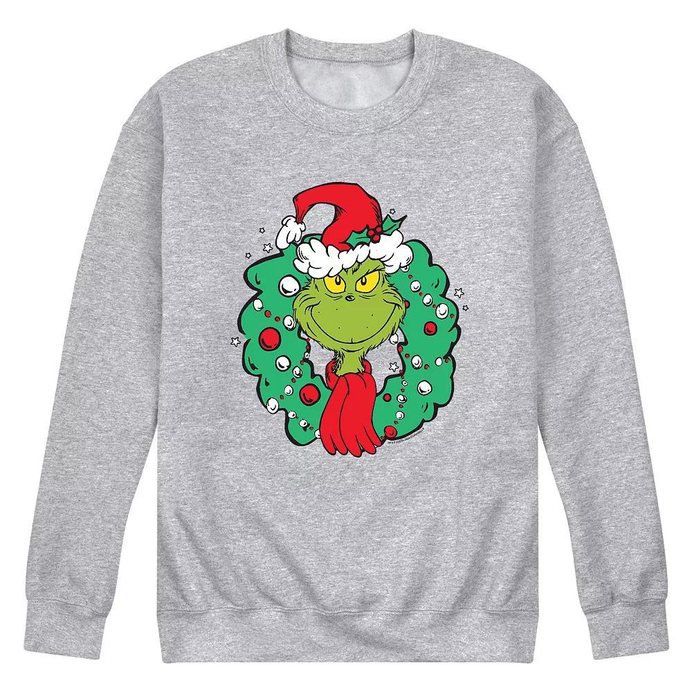 Men's Dr. Suess The Grinch Wreath Sweatshirt,  Product Image