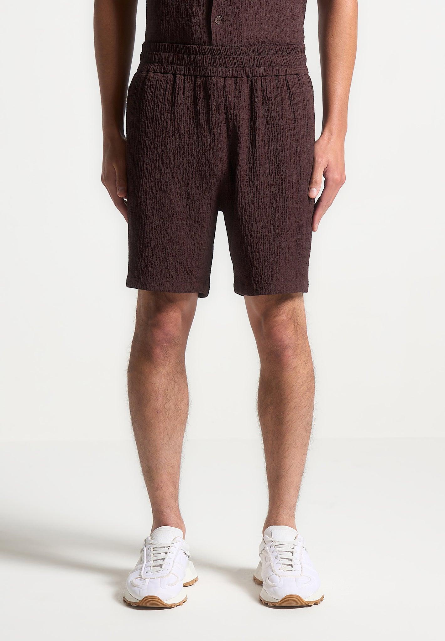 Seersucker Shorts - Brown Male Product Image