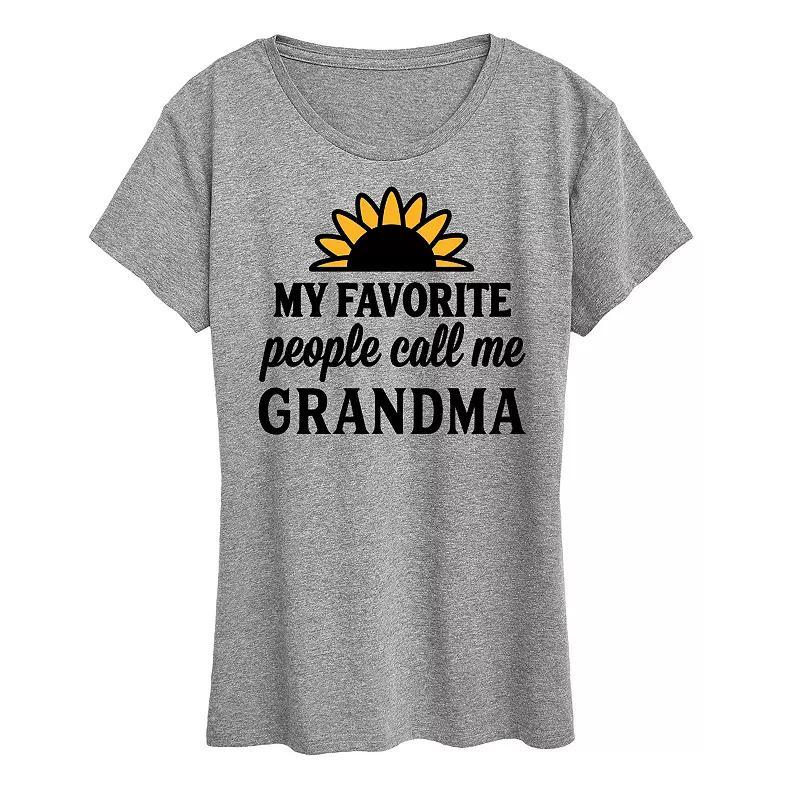 Women's Favorite People Call Me Grandma Graphic Tee, Size: Small, Grey Gray Product Image