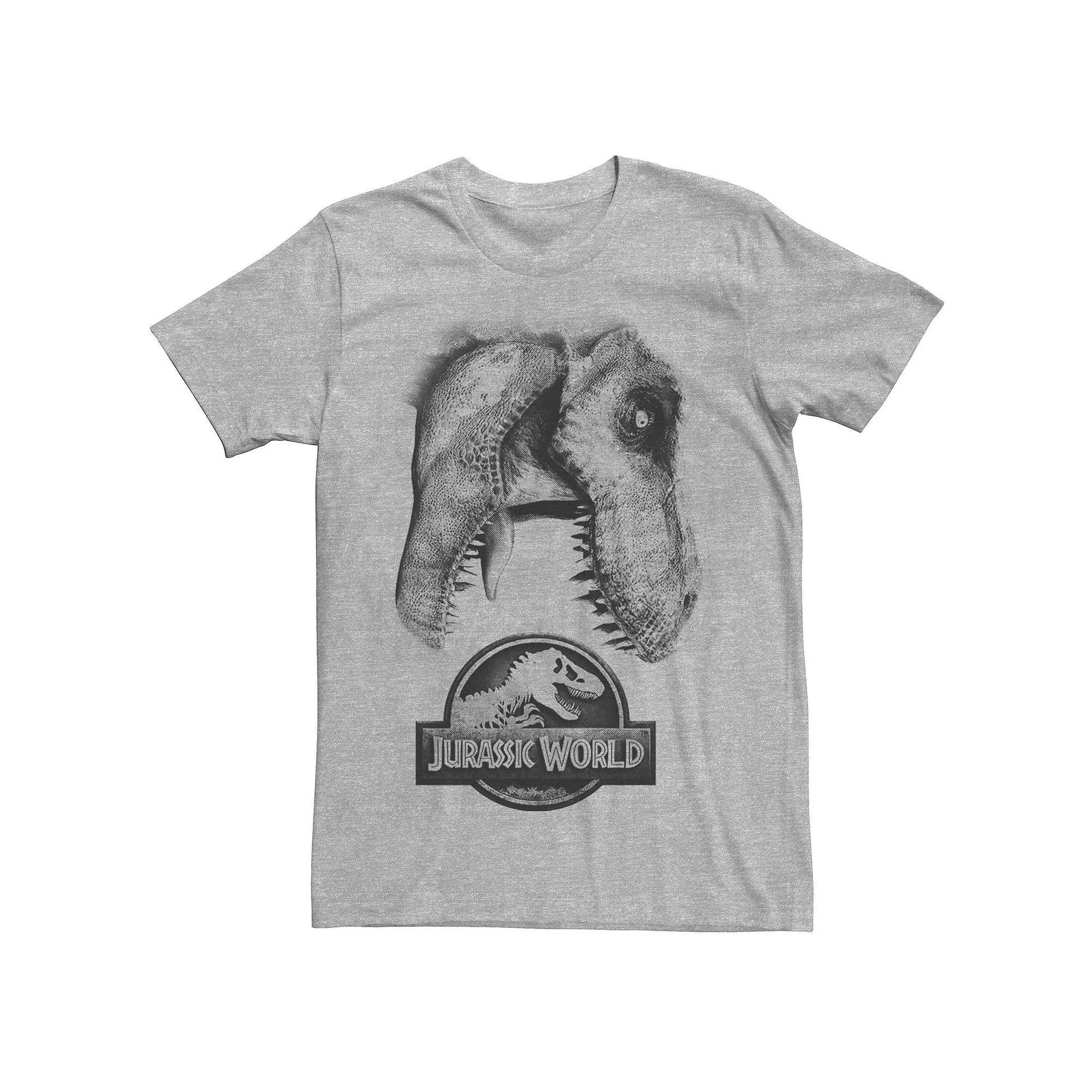 Men's Jurassic World Two T-Rex Icon Attack Grunge Tee, Size: Large, Athletic Grey Product Image