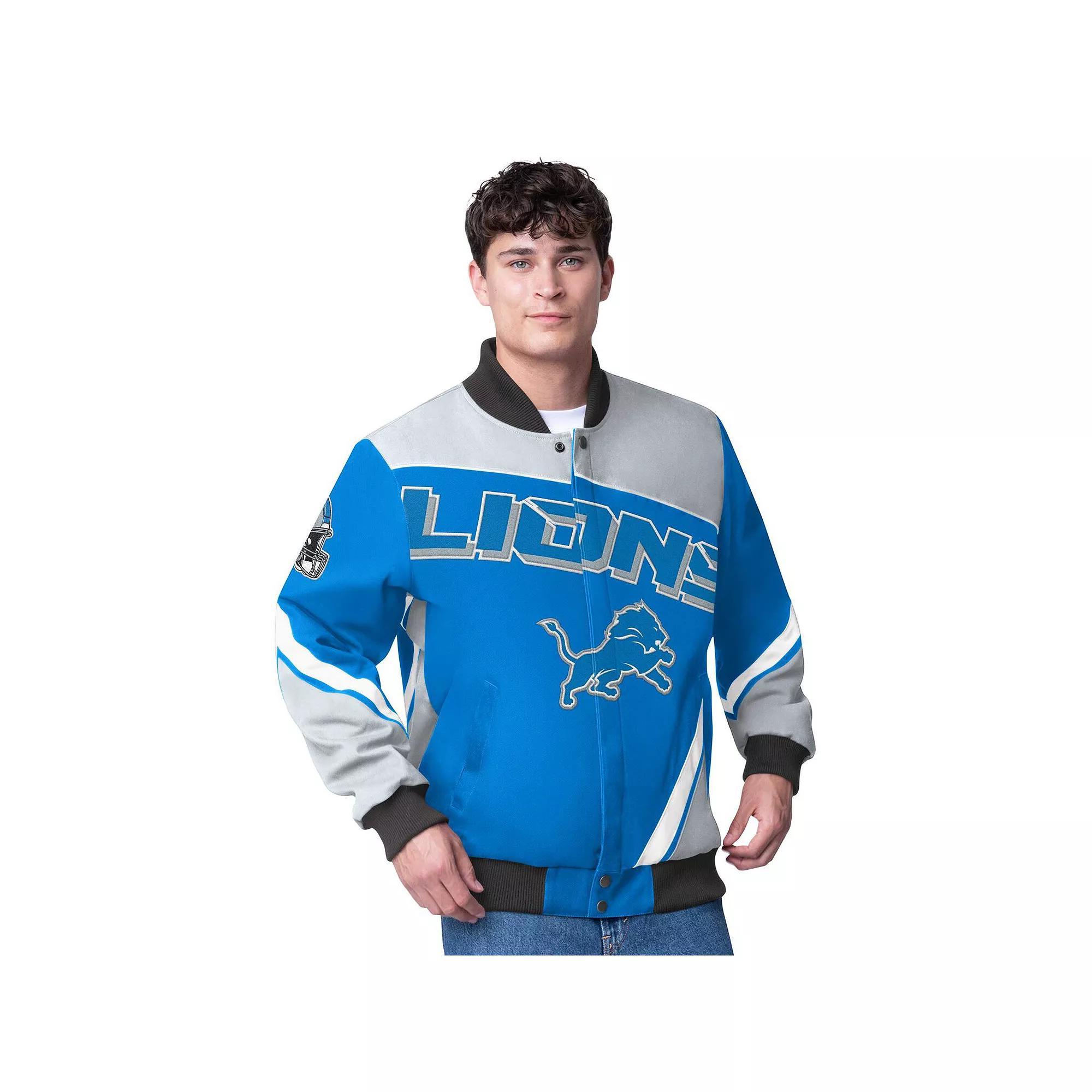 Men's G-III Extreme Blue Detroit Lions Maximum Racing Full-Snap Jacket,  Product Image