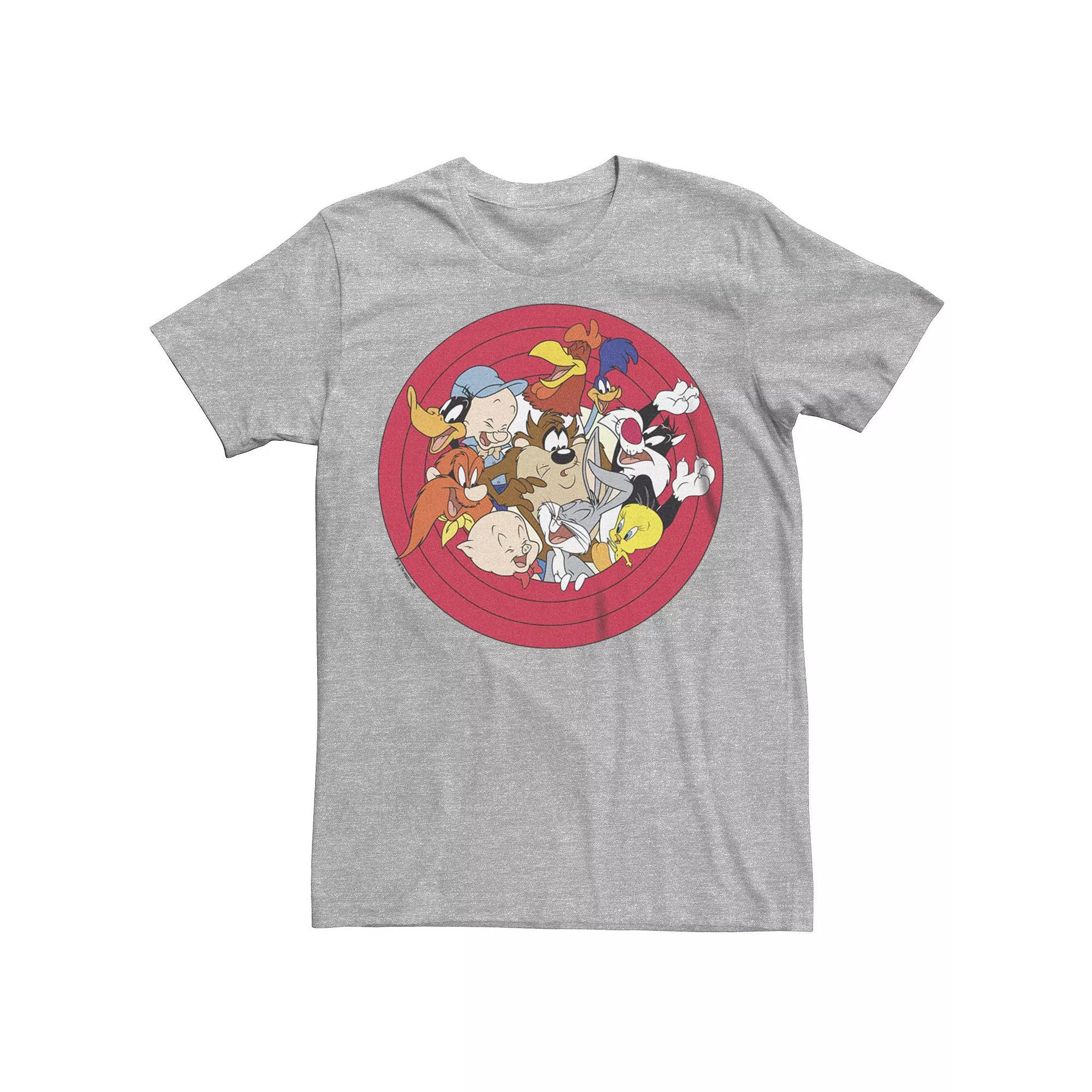 Men's Looney Tunes Tight Happy Group Graphic Tee, Size: XL, Athletic Grey Product Image