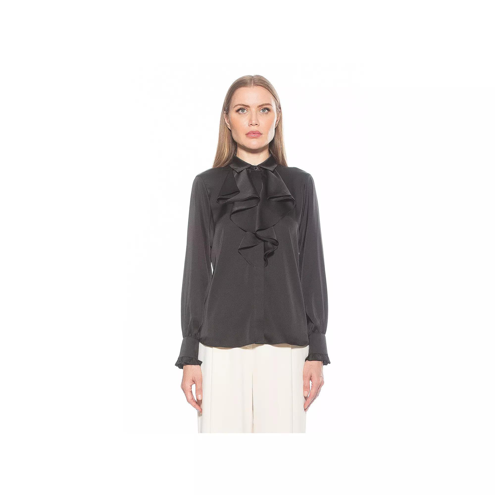 Women's ALEXIA ADMOR Brooks Silky Ruffle Blouse,  Product Image