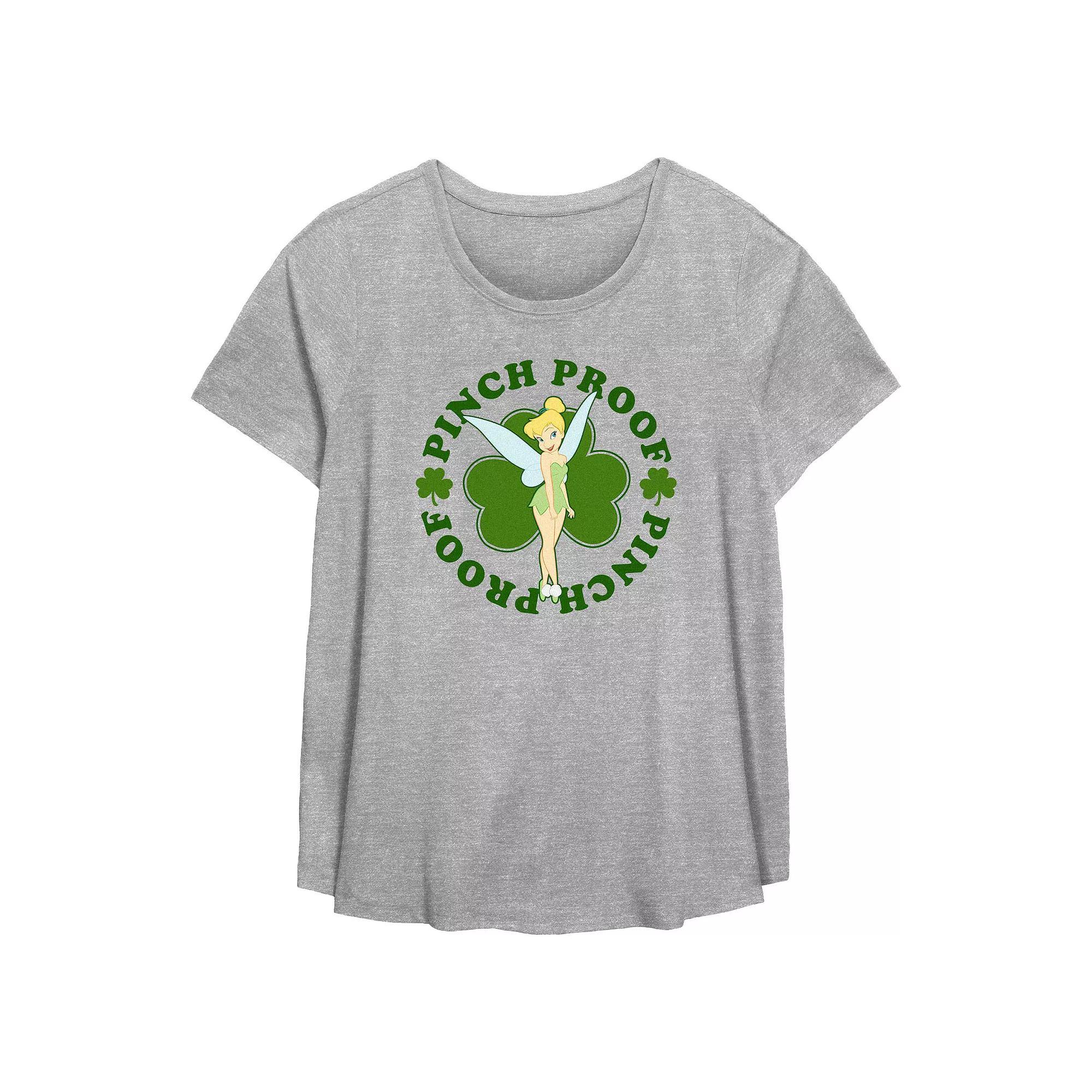 Disney's Tinker Bell Pinch Proof Plus Size Flowy Graphic Tee, Women's, Size: 2XL, Grey Gray Product Image