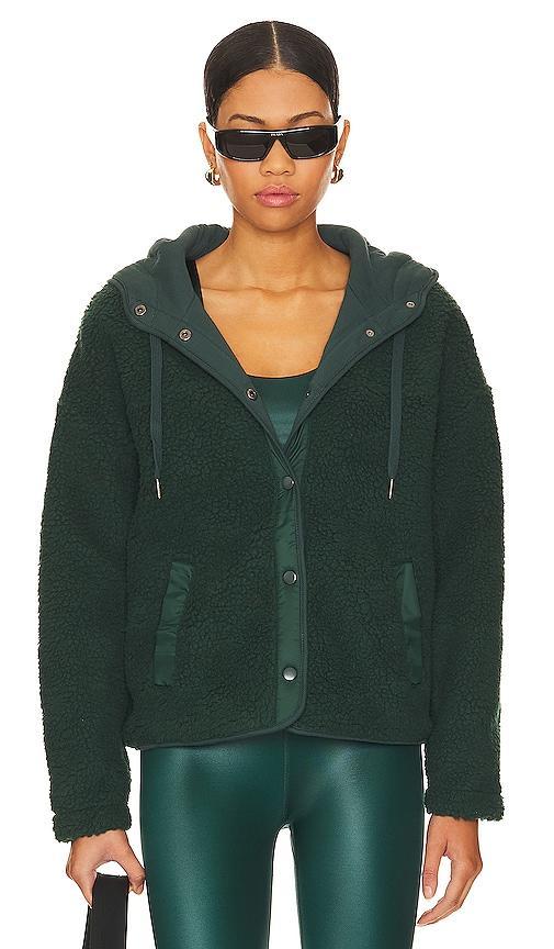 Spiritual Gangster Nessa Hoodie Sherpa Jacket (Deep Forest) Women's Clothing Product Image