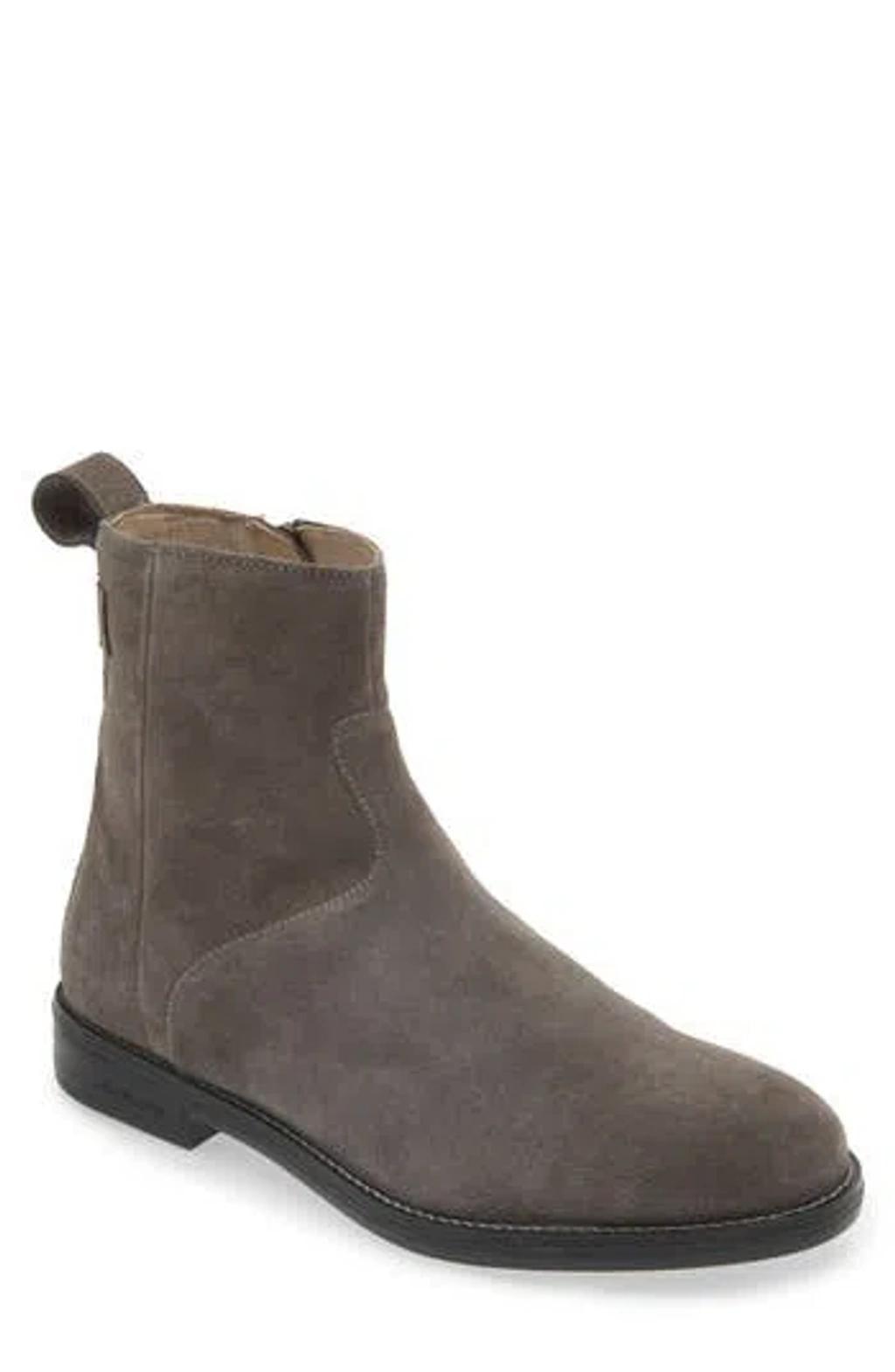 ALLSAINTS Hollow Zip Leather Boot In Grey Product Image