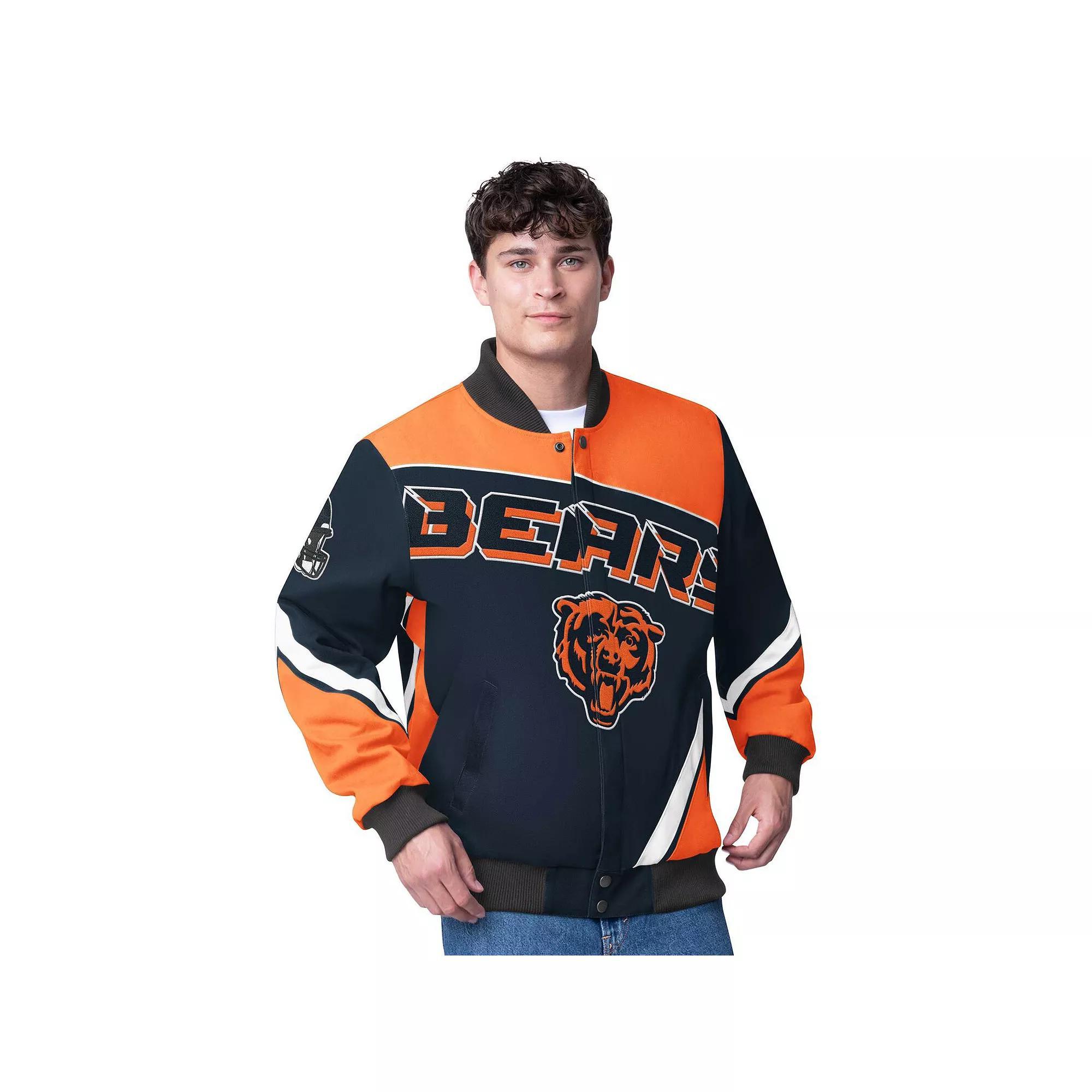 Men's G-III Extreme Navy Chicago Bears Maximum Racing Full-Snap Jacket,  Product Image