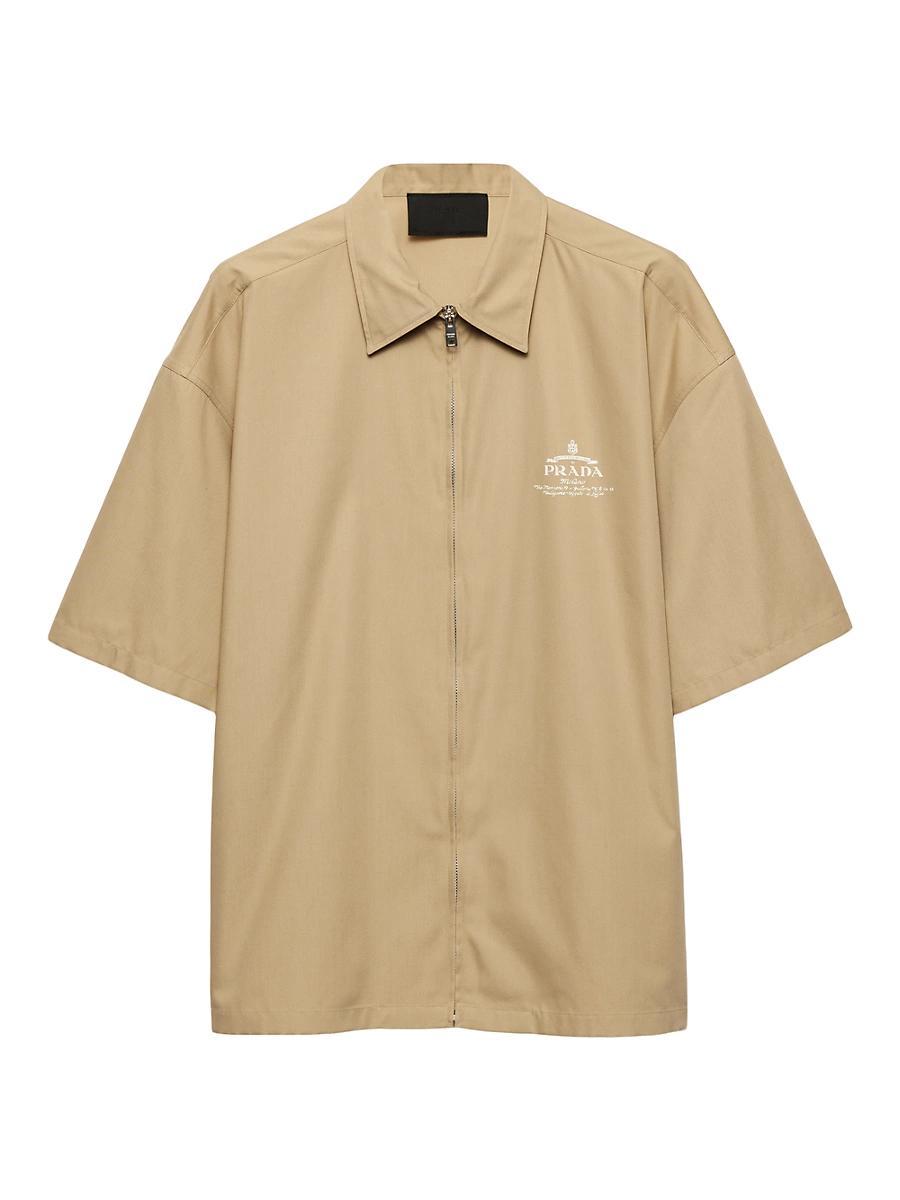 Mens Technical Cotton Zip-Up Shirt Product Image