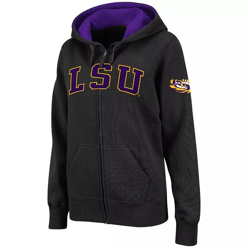 Women's Stadium Athletic Black LSU Tigers Arched Name Full-Zip Hoodie, Size: Large Product Image