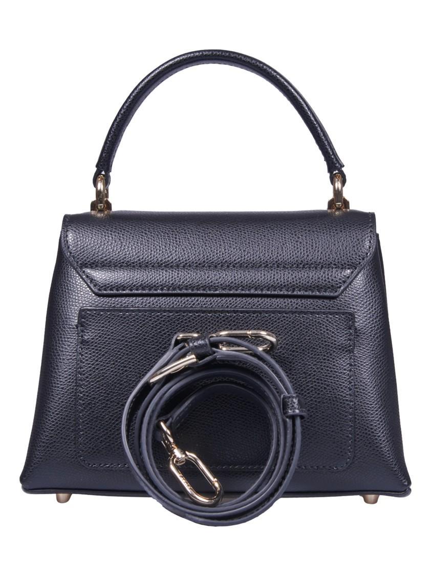 FURLA 1927 Black Leather Bag In Grey Product Image