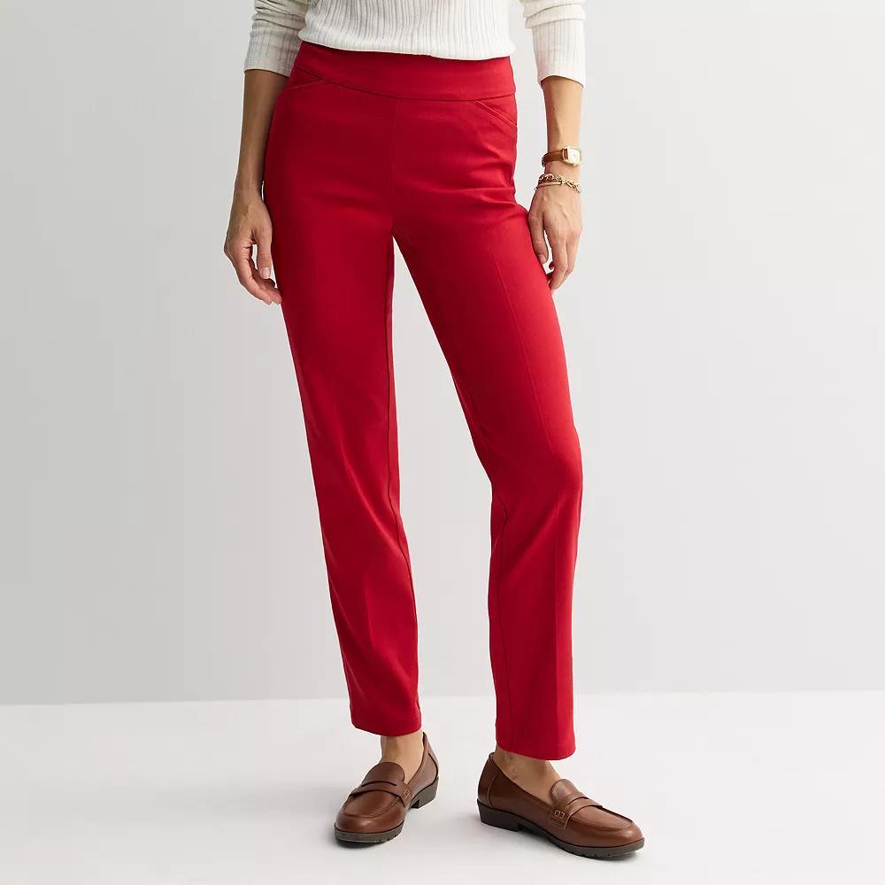 Women's Croft & Barrow® Effortless Stretch Pull-On Straight-Leg Pants,  Product Image