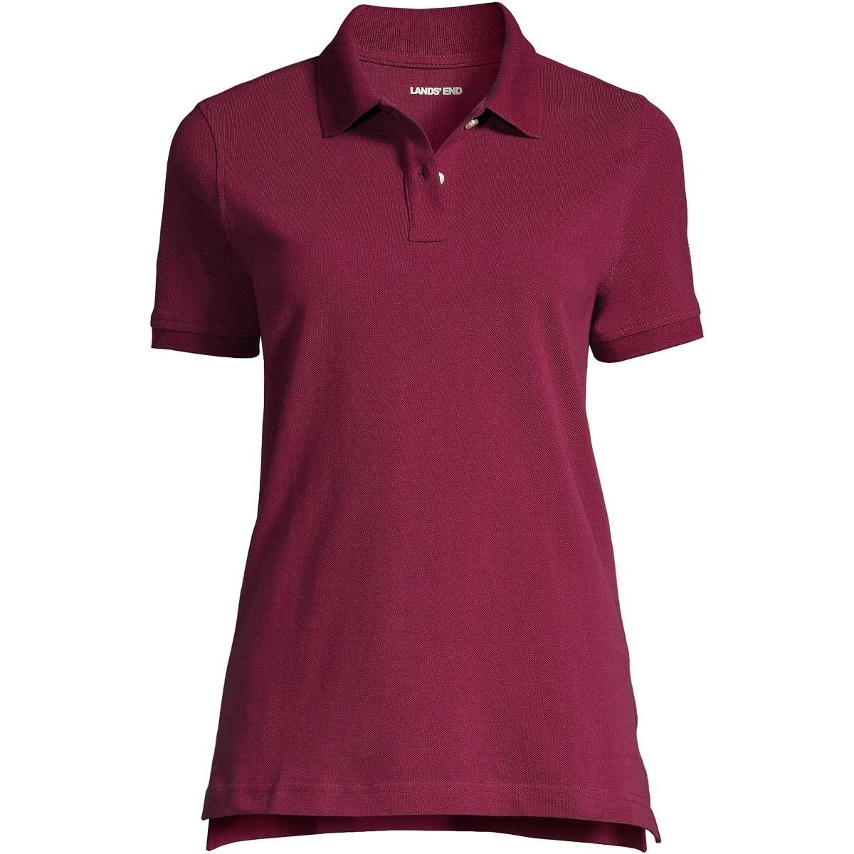 Women's Lands' End School Uniform Short Sleeve Mesh Polo Shirt, Size: Small, Red Product Image