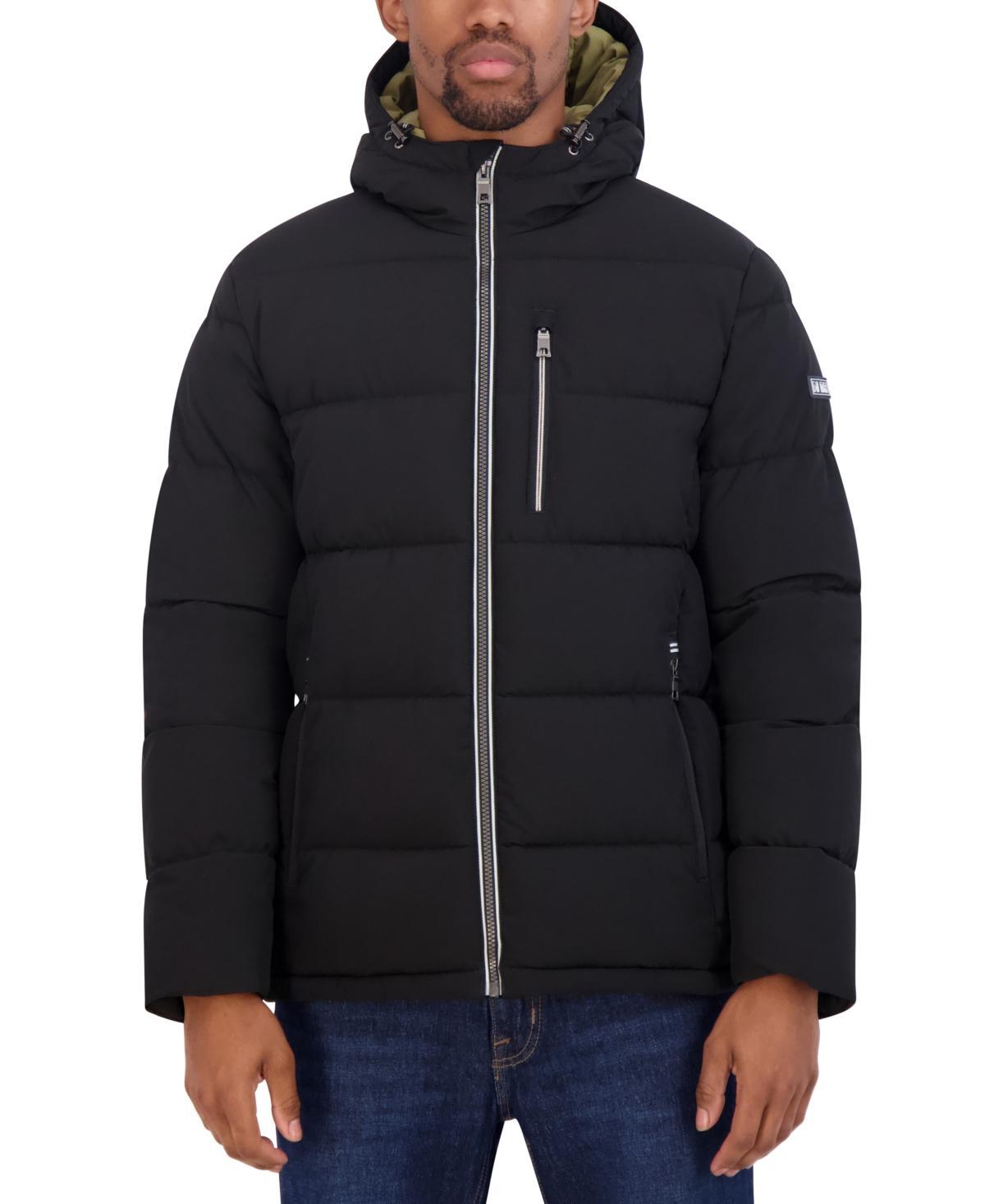 Mens Nautica Hooded Puffer Jacket Blue Product Image