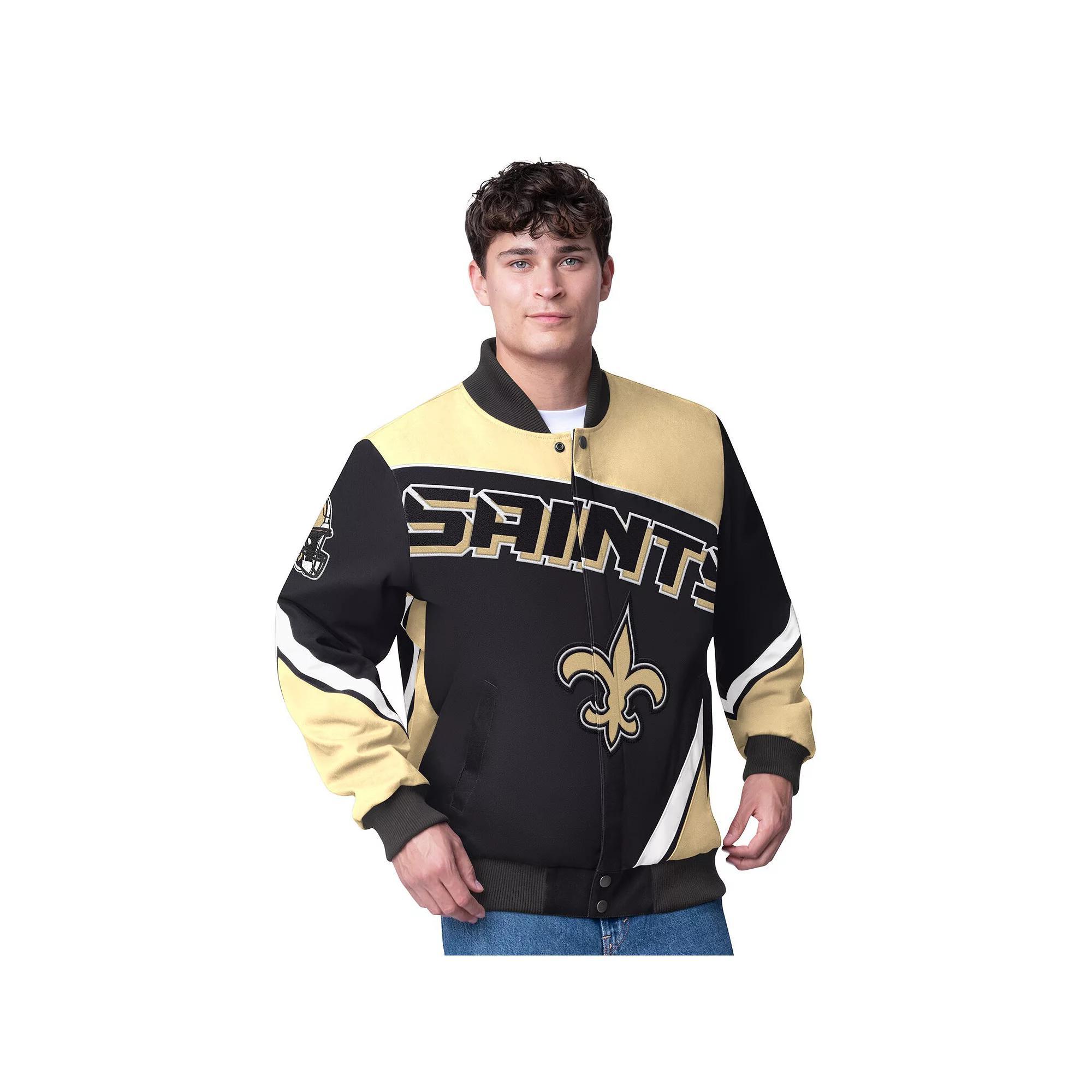 Men's G-III Extreme  Black New Orleans Saints Maximum Racing Full-Zip Jacket, Size: 2XL Product Image