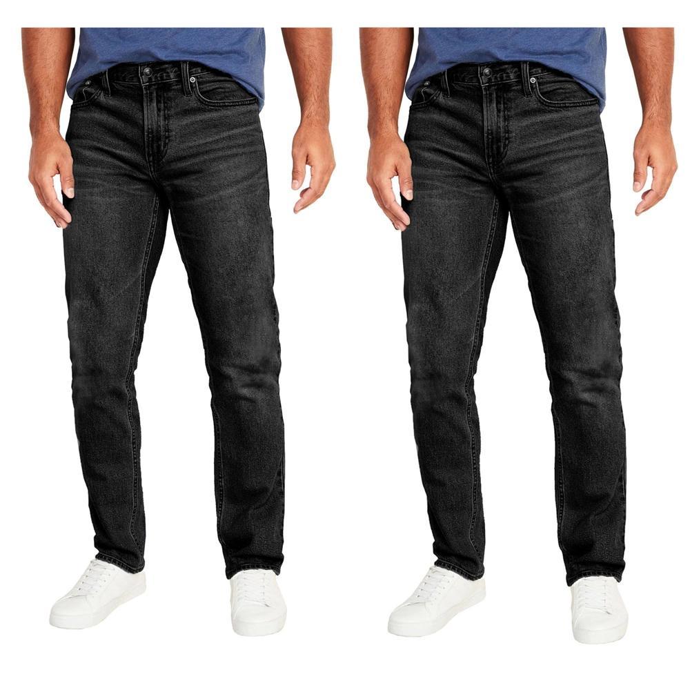 Blu Rock Men's Flex Stretch Slim Straight Jeans-2 Pack - Black-Black, 34 Product Image