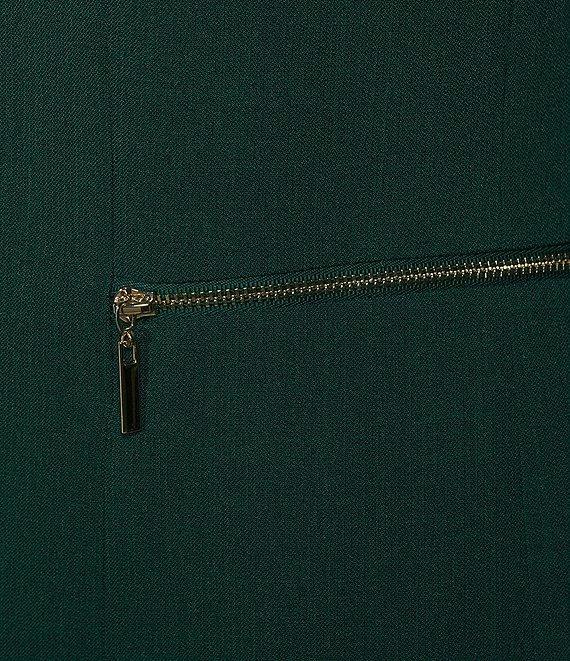 Kasper Plus Size Stretch Crepe Zipper Pocket Long Sleeve Open Front Cardigan Jacket Product Image