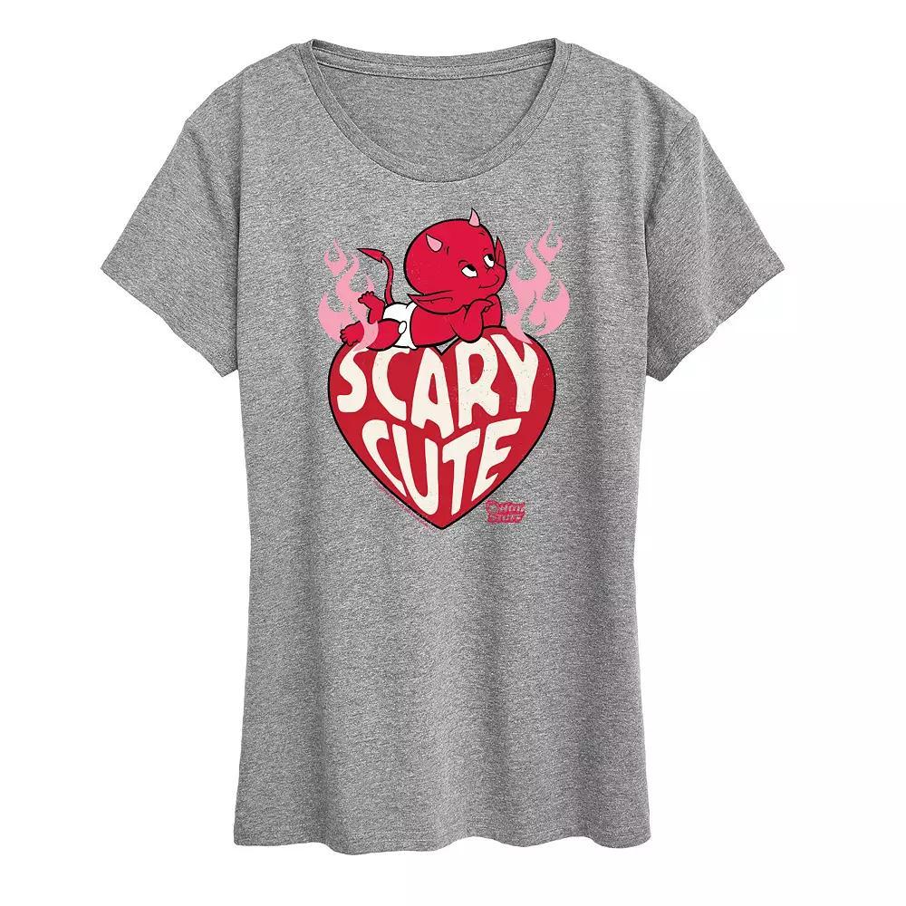 Women's Hot Stuff Scary Cute Graphic Tee, Girl's, Size: Medium, Grey Gray Product Image