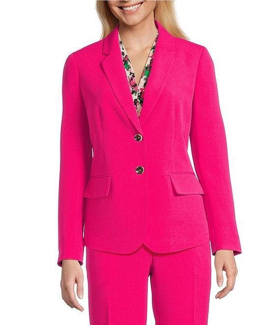 Kasper Stretch Crepe Notch Collar 2-Button Jacket Product Image