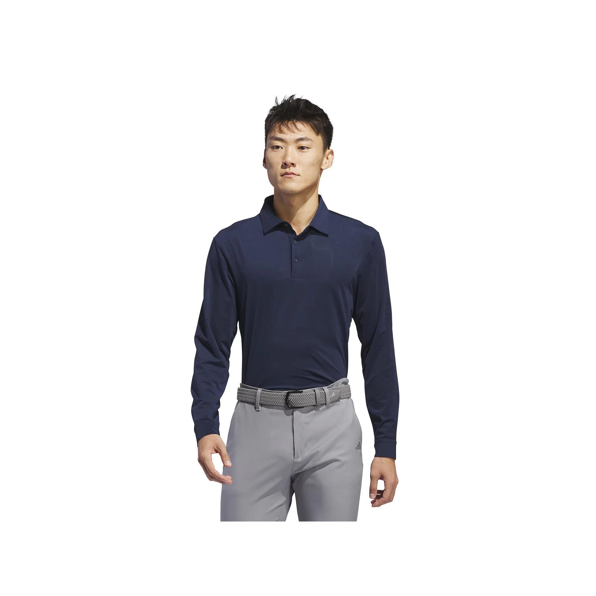 adidas Long Sleeve Polo Shirt Collegiate Navy L Mens Product Image