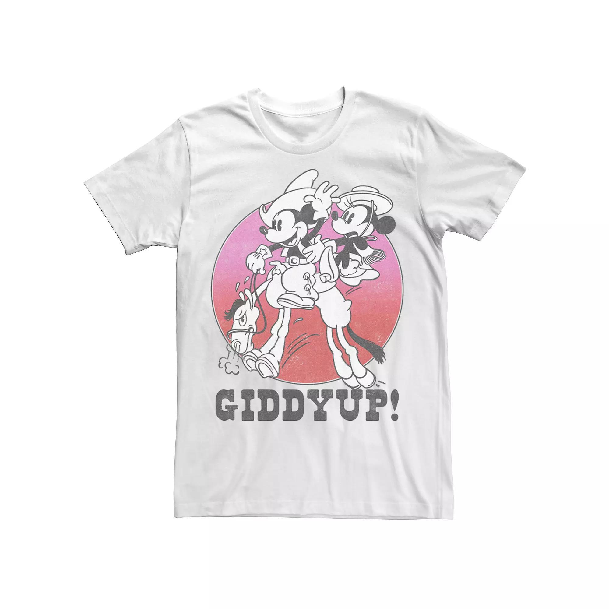 Disney's Mickey And Minnie Men's Giddyup Circle Portrait Tee,  Product Image