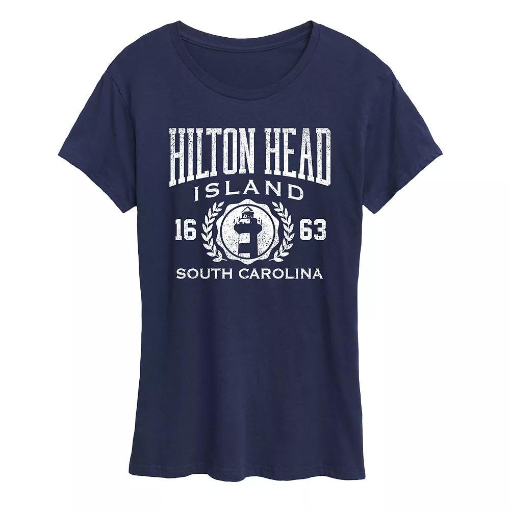 Women's Hilton Head Island Collegiate Graphic Tee, Size: Medium, Grey Blue Product Image