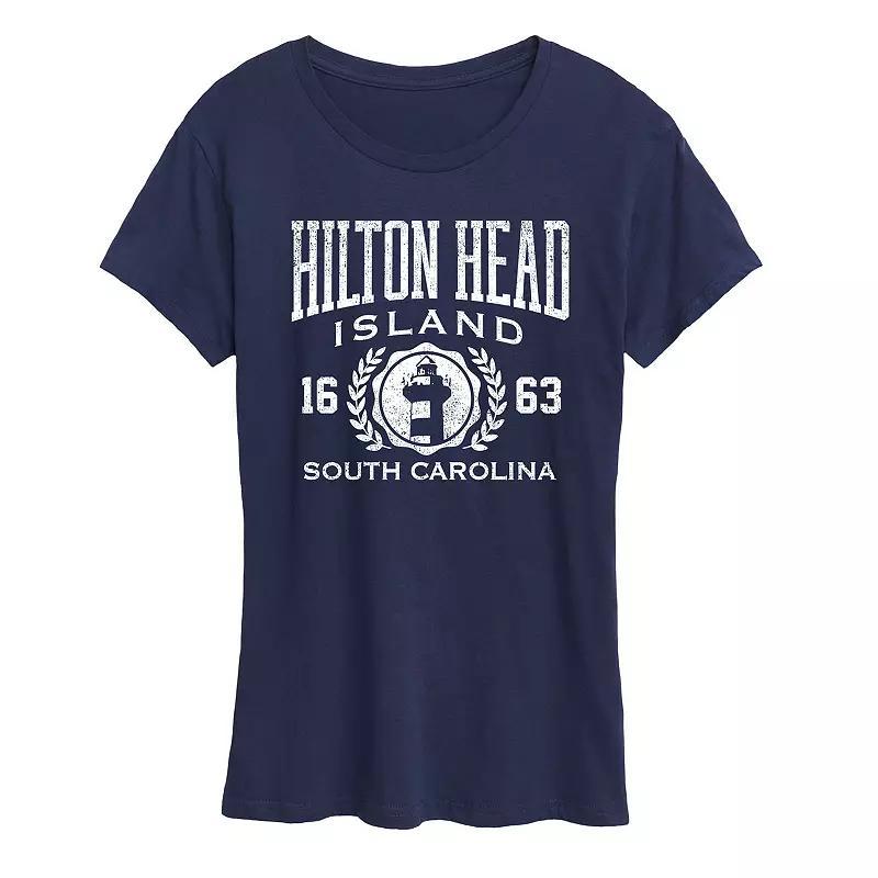 Women's Hilton Head Island Collegiate Graphic Tee, Size: Large, Grey Dark Red Product Image