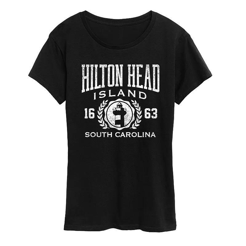 Women's Hilton Head Island Collegiate Graphic Tee, Size: Large, Grey Dark Red Product Image