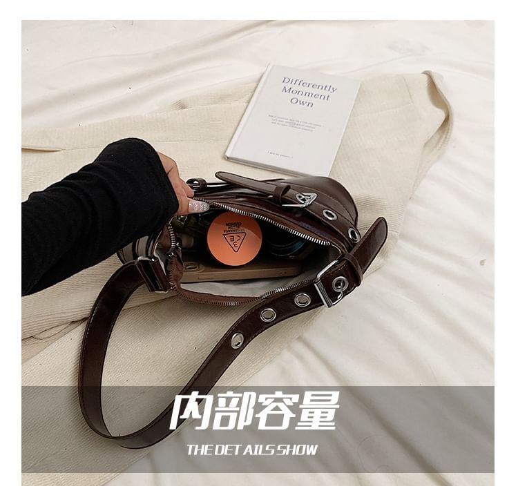 Buckled Faux Leather Shoulder Bag Product Image