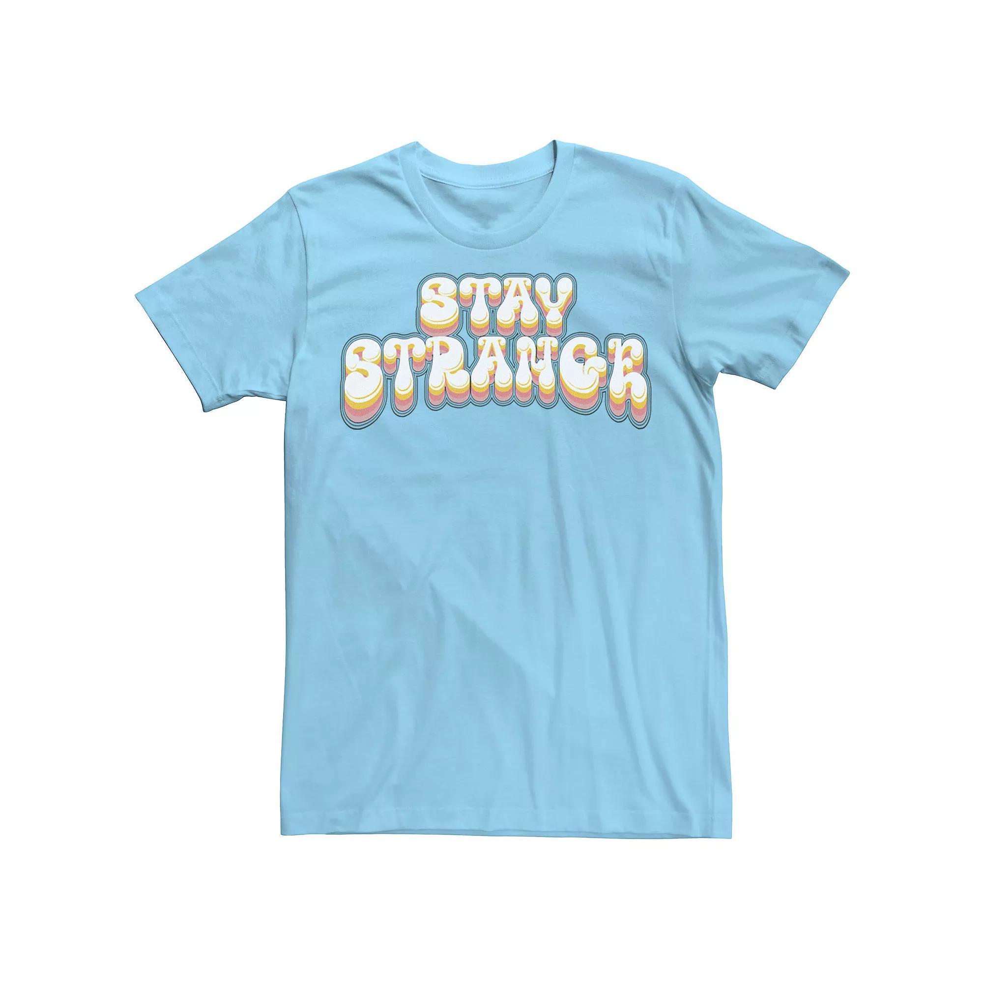 Men's Stay Strange Retro Style Font Tee, Size: Large, Light Blue Product Image