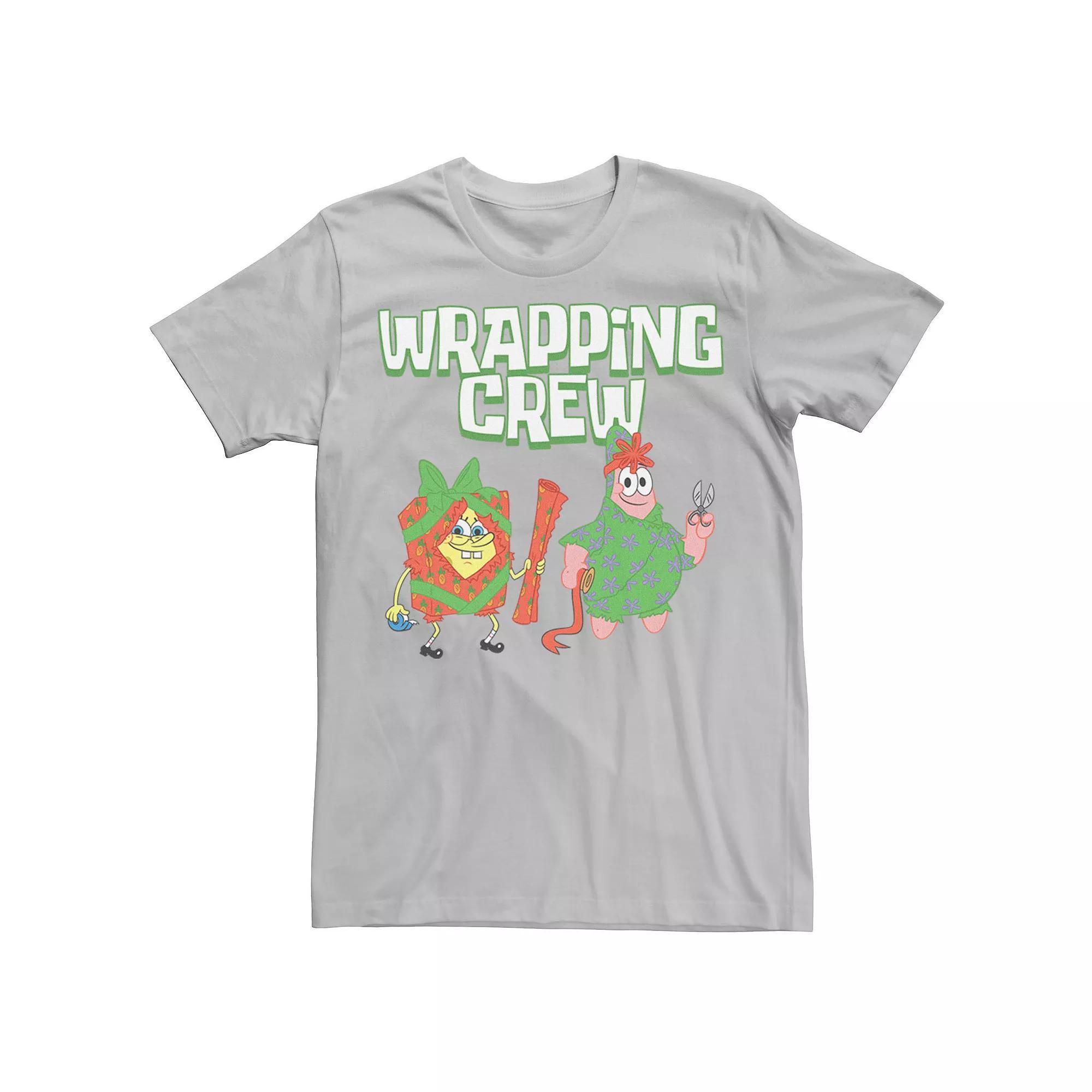 Men's Spongebob Squarepants Patrick Wrapping Crew Tee, Size: 3XL, Athletic Grey Product Image