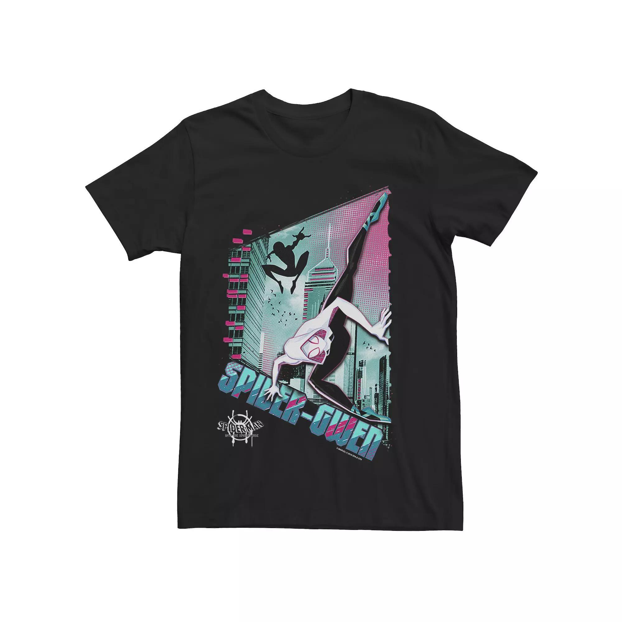 Men's Marvel Spiderverse Spider-Gwen City Pose Graphic Tee, Size: Large, Black Product Image