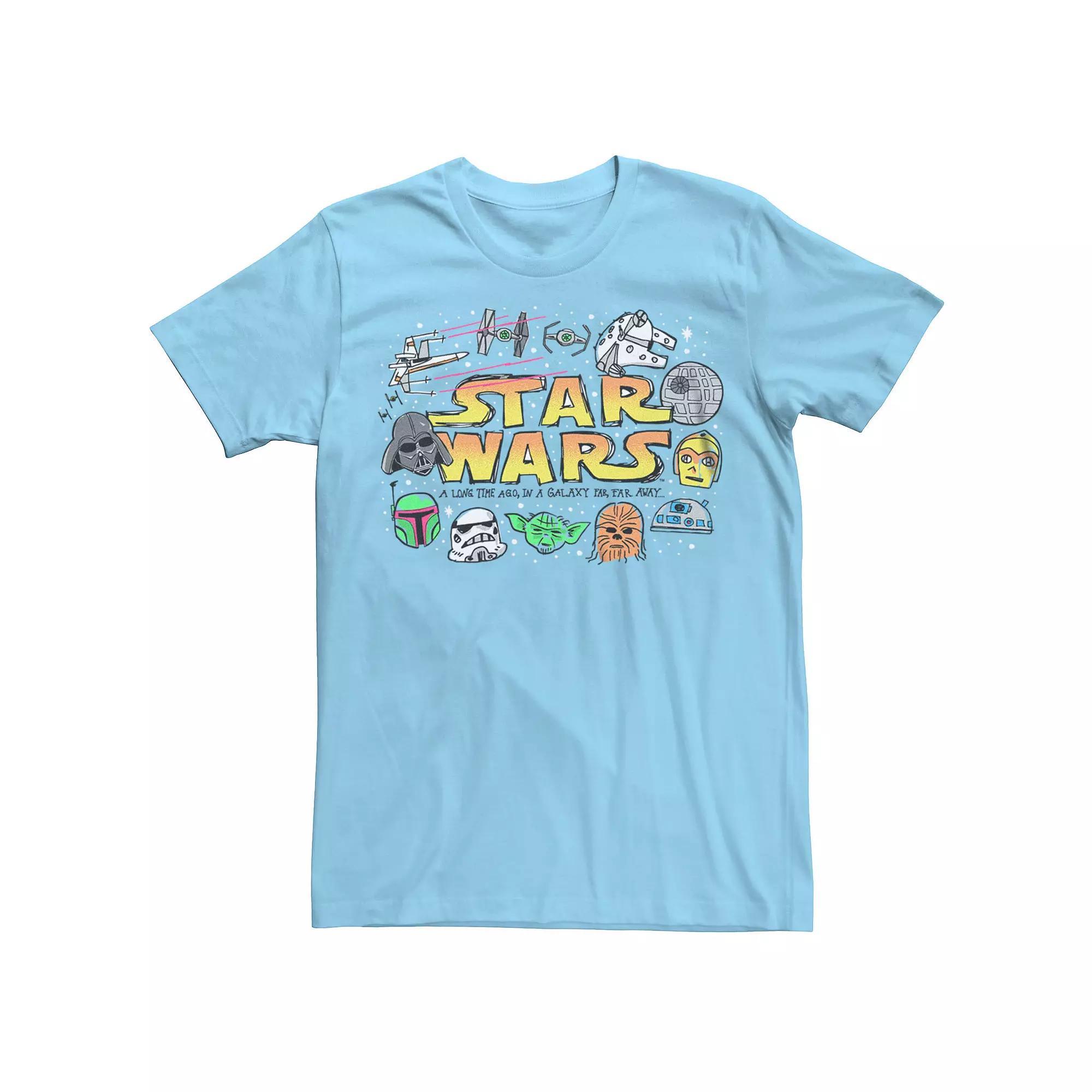 Men's Star Wars All Stars Head Draws Tee, Size: Medium, Light Blue Product Image