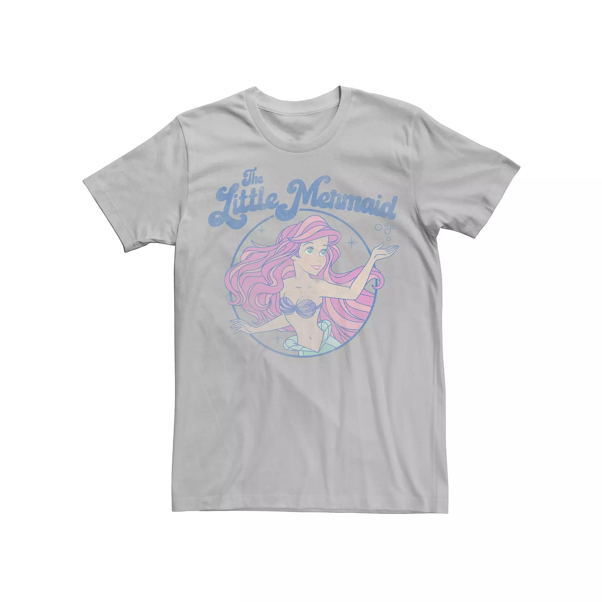 Disney's The Little Mermaid Ariel Distressed Circle Portrait Men's Tee,  Product Image