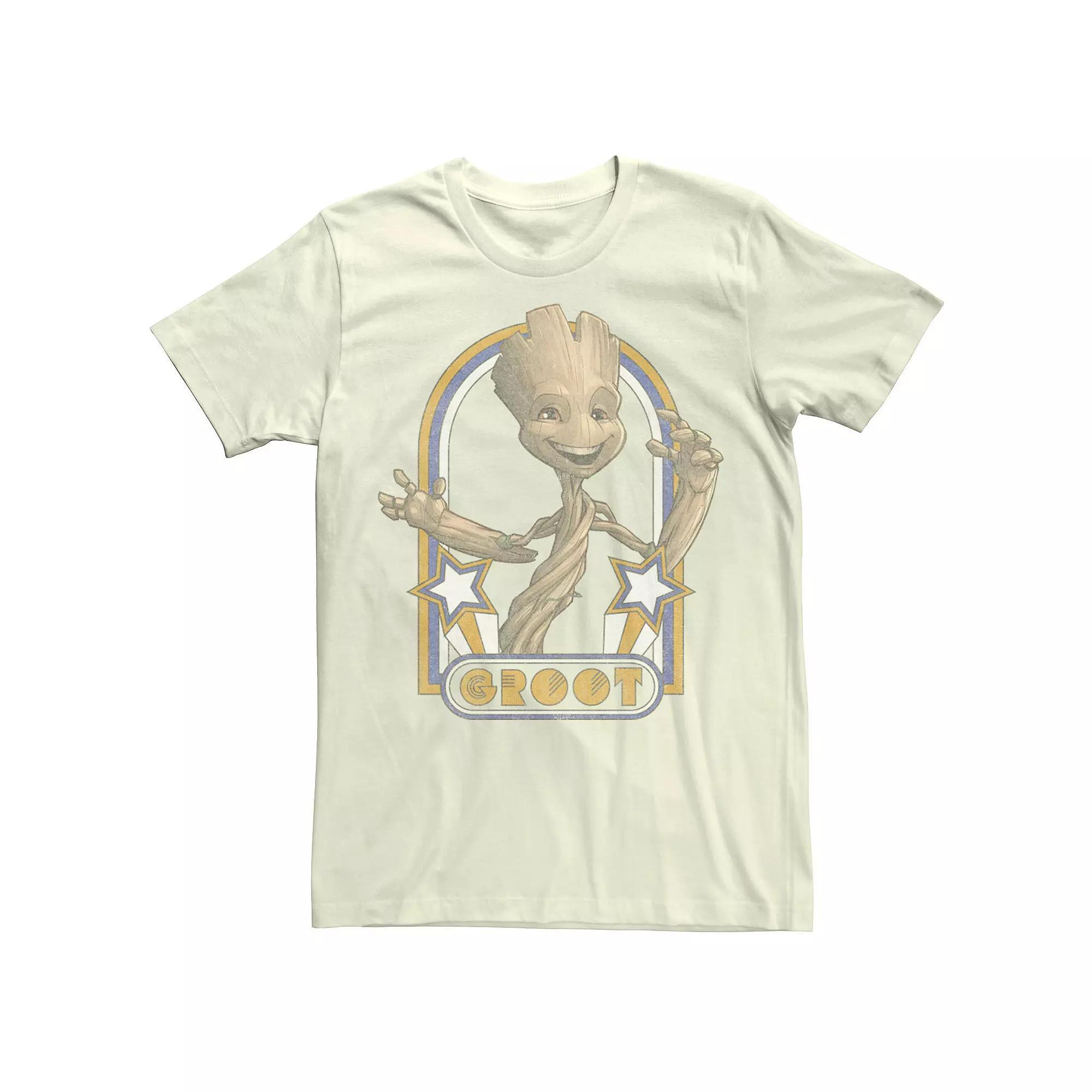 Men's Marvel Guardians Of The Galaxy Groot Retro Star Portrait Tee,  Product Image