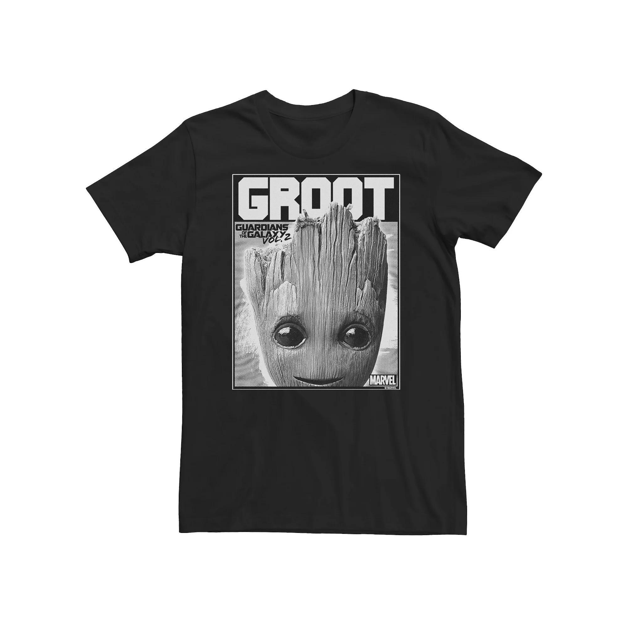 Big & Tall Marvel Guardians of the Galaxy Vol. 2 Baby Groot Close-Up Tee, Men's,  Product Image